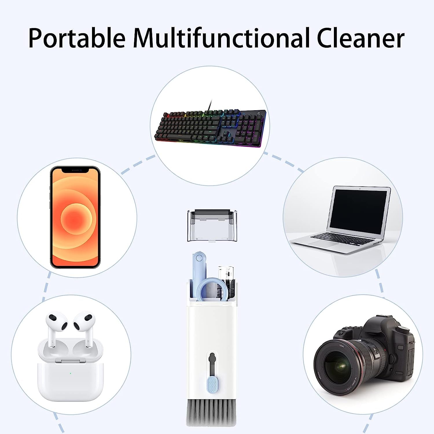 7 in 1 Electronic Cleaning Kit - Keyboard Cleaner, Keyboard Cleaning Kit, Laptop Cleaner with Brush, Laptop Cleaning Kit, Electronic Cleaner Kit for Airpods Pro/Laptop/Phone(Give Away a Flannel Cloth)  iKopink   