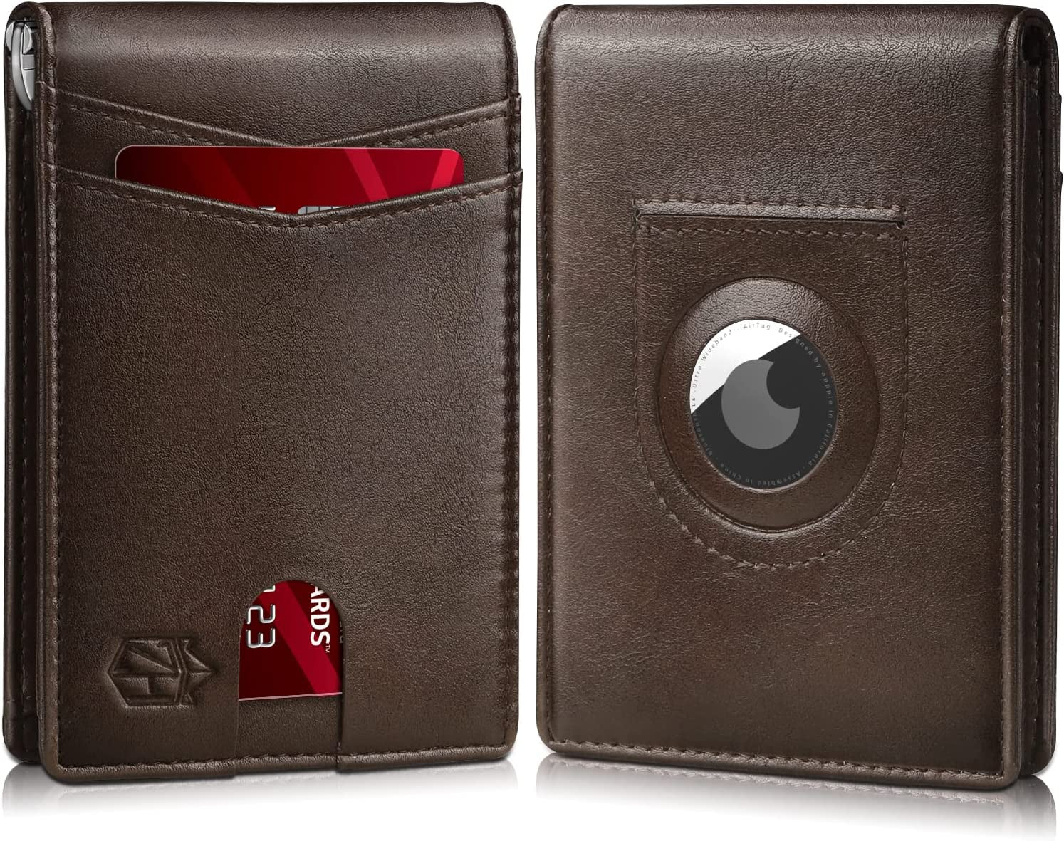 Zitahli Slim Wallet with Air Tag Holder, 12 Slots Vegan Leather Wallet with RFID Protection  Zitahli   