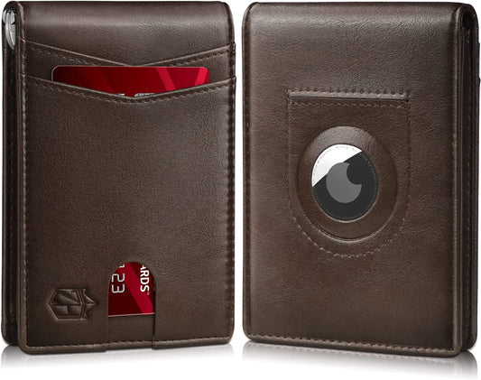 Zitahli Slim Wallet with Air Tag Holder, 12 Slots Vegan Leather Wallet with RFID Protection  Zitahli   