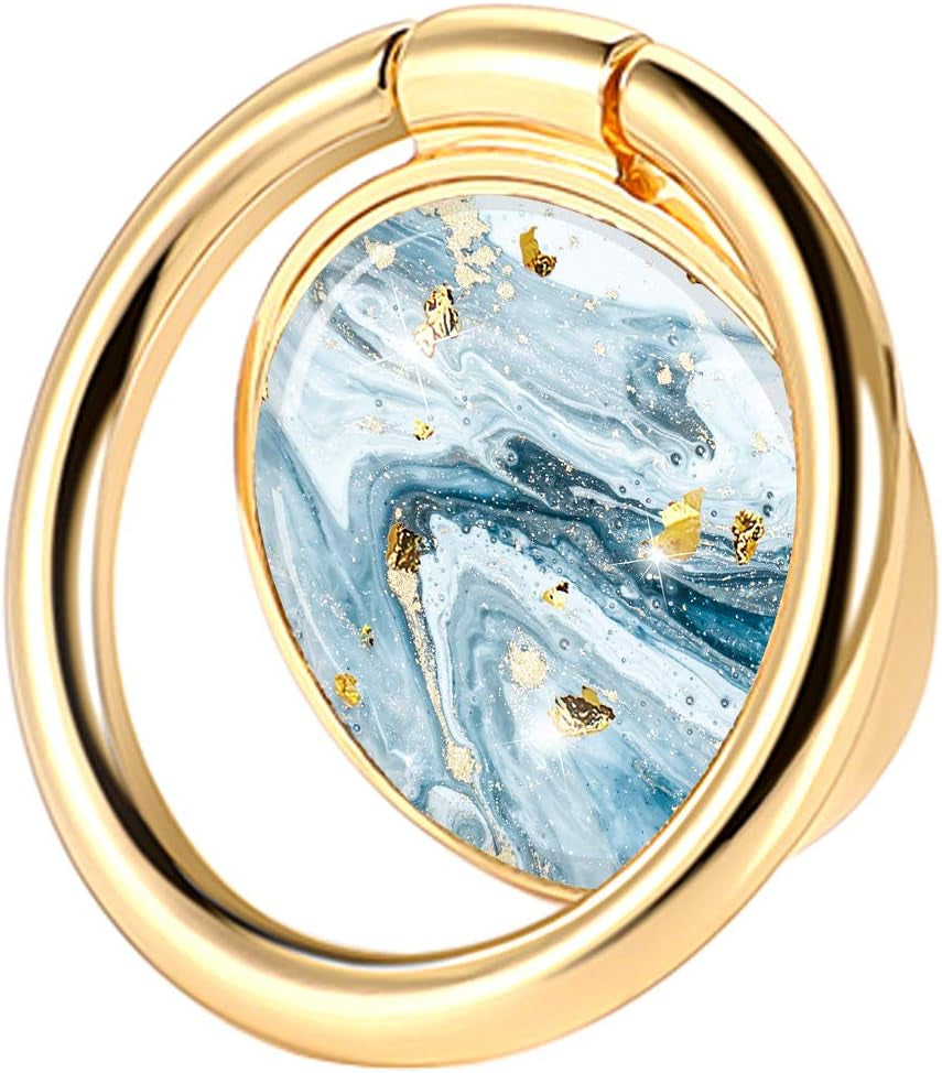 JIAXIUFEN Cell Phone Ring Stand Finger Holder Marble Glitter Grip Kickstand 360° Rotation Metal Ring Grip for Magnetic Car Mount Compatible with Iphone Samsung Galaxy Pixel All Smartphone Blue  JIAXIUFEN   