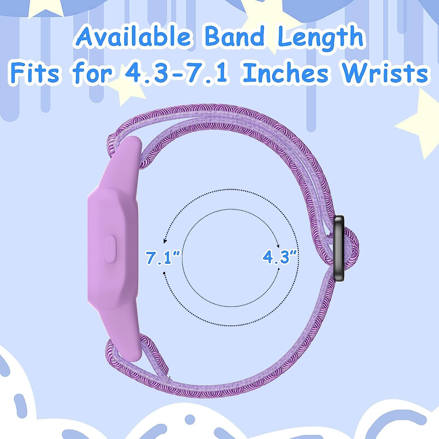 Eseekgo Elastic Bands Compatible with Garmin Vivofit Jr 3 Bands for Kids, Colorful Nylon Stretchy Loop Straps with Protective Case Adjustable Replacement Bands Accessories for Girls Boys  eseekgo   