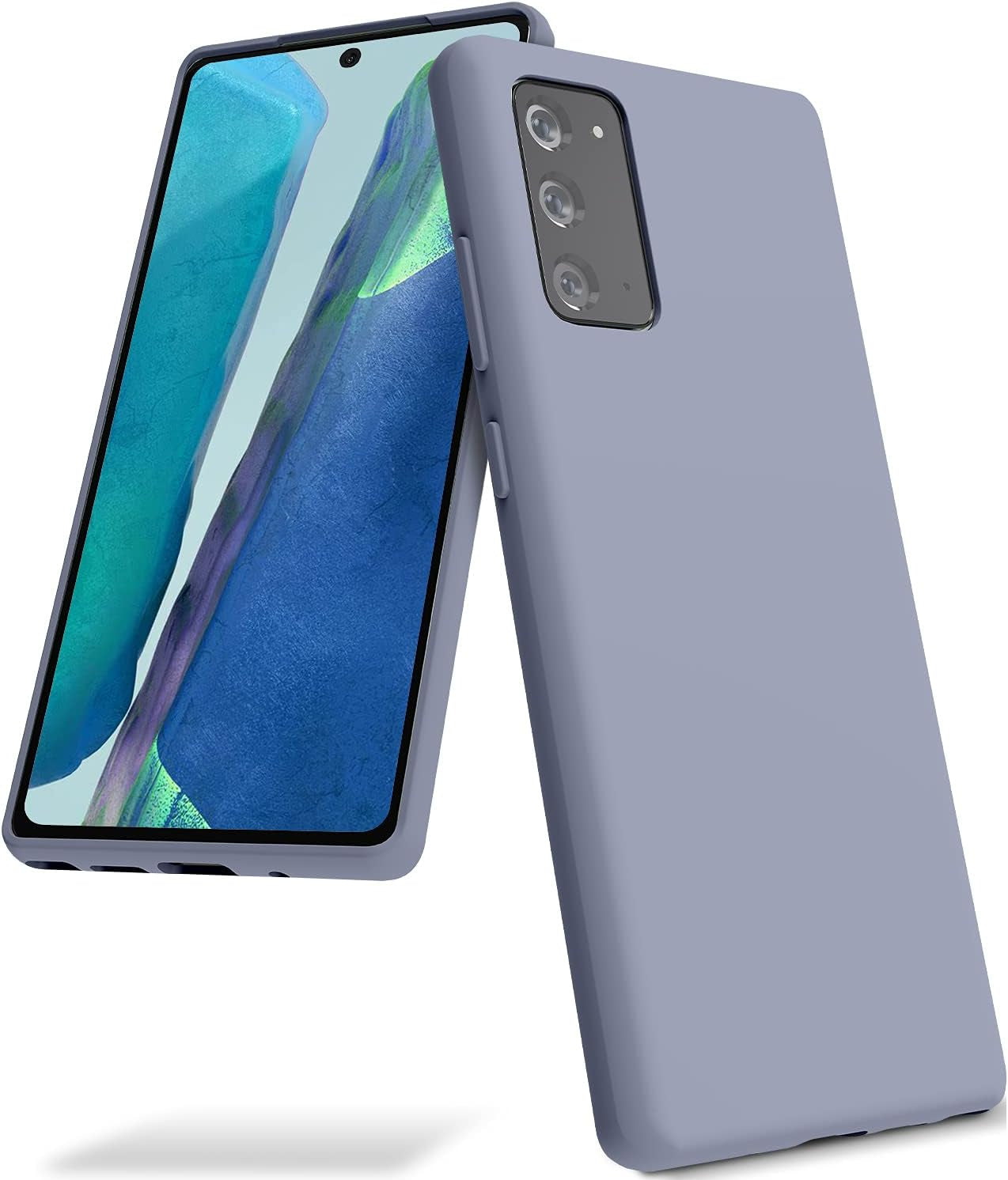 GOOSPERY Liquid Silicone Case for Galaxy Note 20 (6.7 Inches - 2020) Silky-Soft Touch Full Body Protection Shockproof Cover Case with Soft Microfiber Lining - Black  GOOSPERY Lavender Gray  