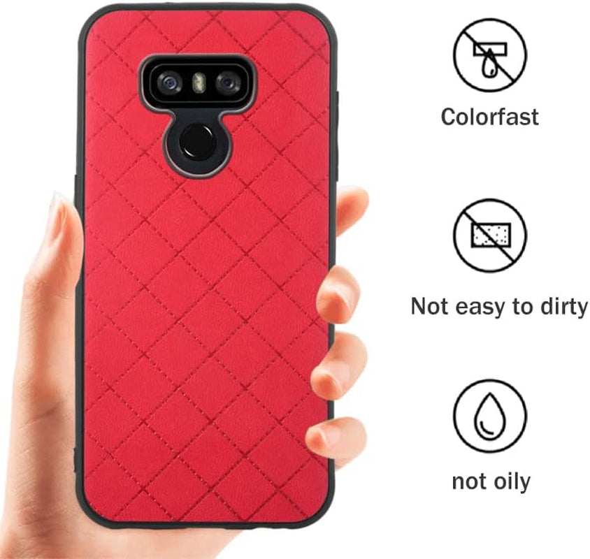 ELISORLI Compatible with LG G6 Case Rugged Thin Slim Cell Accessories Anti-Slip Fit Rubber TPU Mobile Phone Protection Soft Cover for LGG6 Thinq LG6 Thin Q G 6 plus G6+ 6G VS988 H872 Women Men Red  ELISORLI   