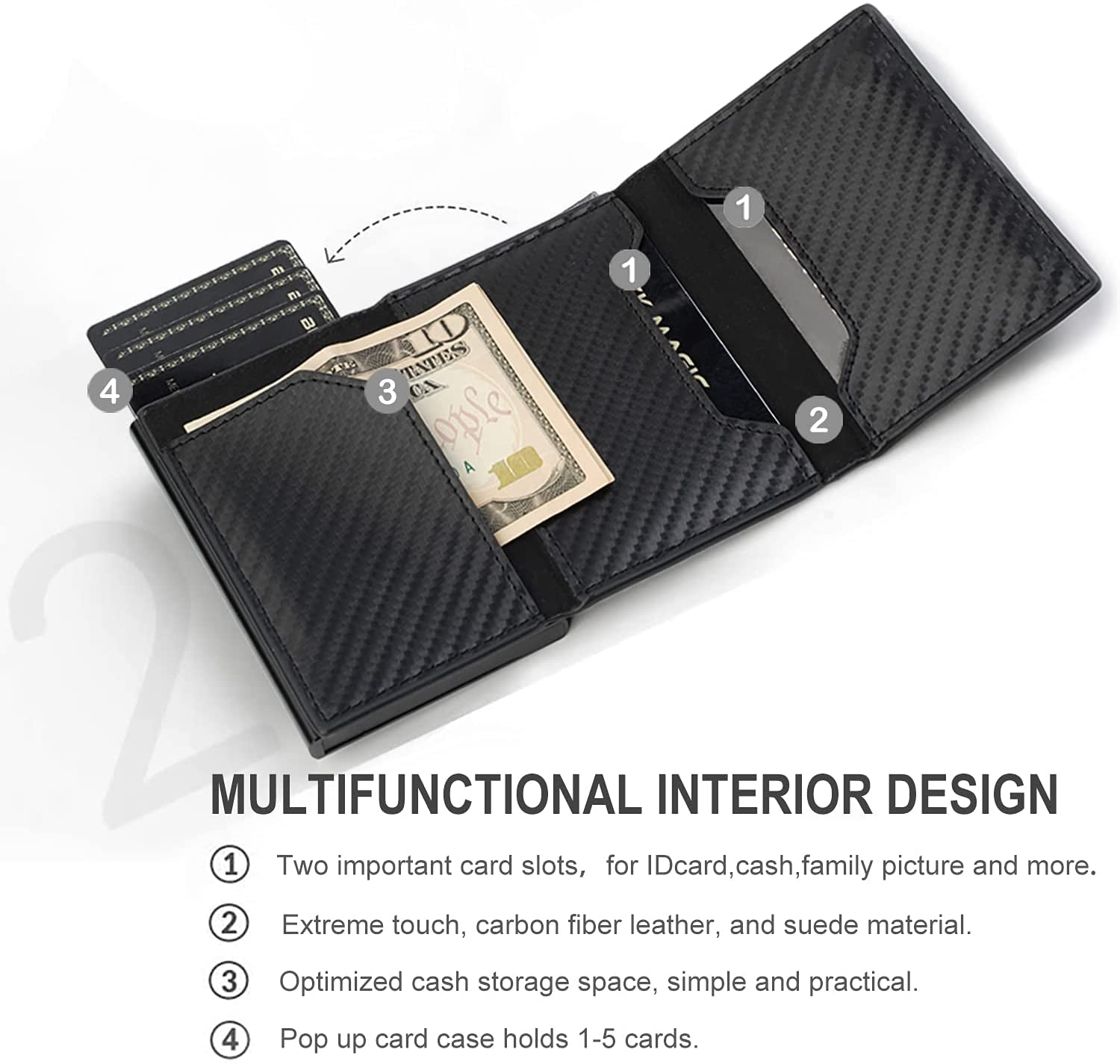 Aiuwo Mens Slim Wallet with Money Clip RFID Blocking Credit Card Holder Minimalist Wallet for Men with Gift Box  Aiuwo   