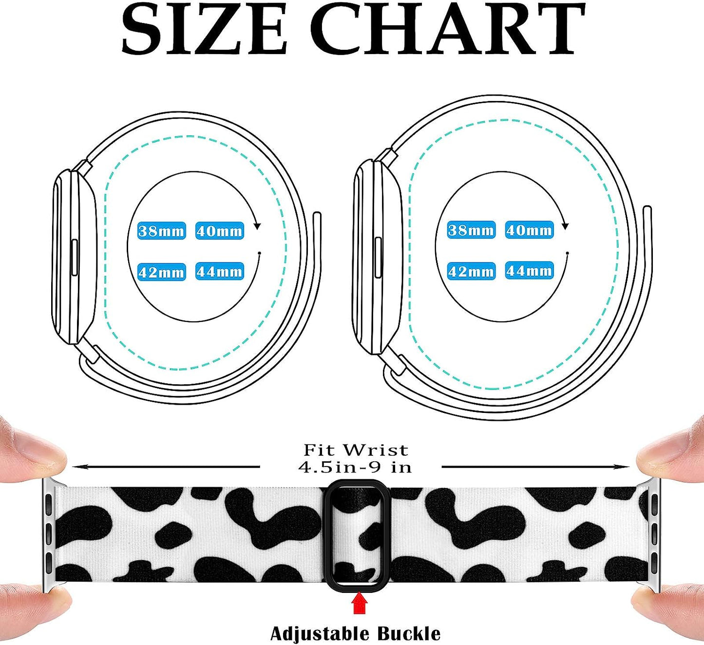 Vcegari Compatible with Apple Watch 38Mm 40Mm 42Mm 44Mm, Adjust Sport Elastic Band Nylon Replacement Wristband for Iwatch Series SE/6/5/4/3/2/1 Women Men Girls  Vcegari   