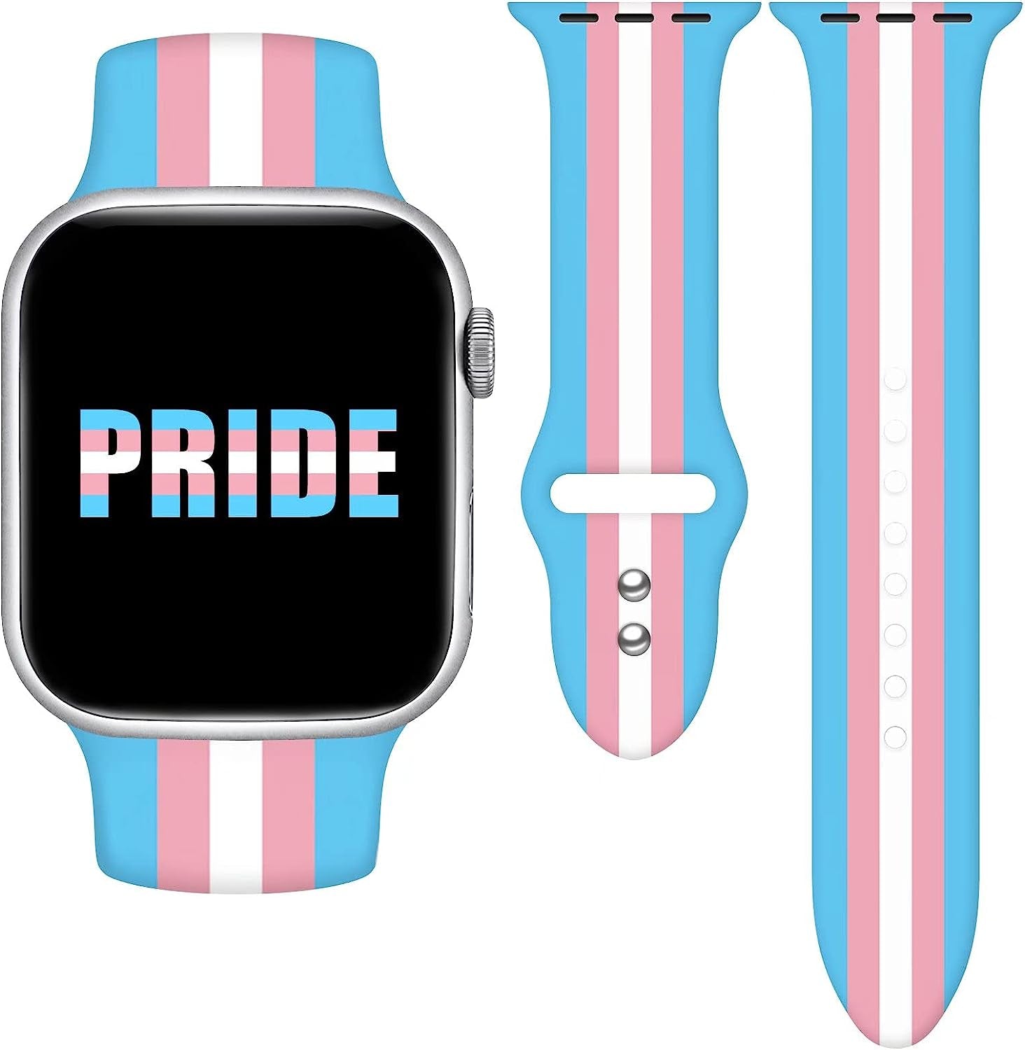 Vieeki Pride Watch Band Compatible with Apple Watch 38Mm 40Mm 41Mm 42Mm 44Mm 45Mm 49Mm Replaceable Silicone Smartwatch Straps for Iwatch Series Ultra SE 8 7 6 5 4 3 2 1  Vieeki TS 38mm/40mm/41mm 