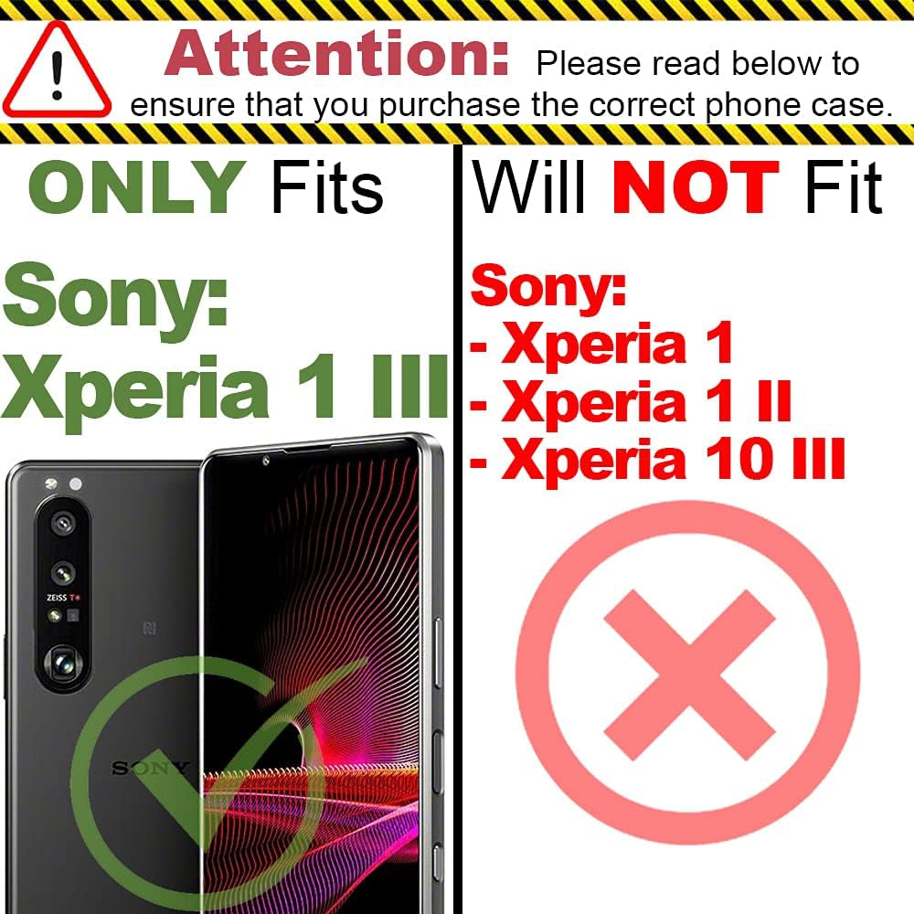 Coveron Slim Cover Designed for Sony Xperia 1 III Phone Case, Lightweight Flexible TPU Carbon Fiber - Black  CoverON   