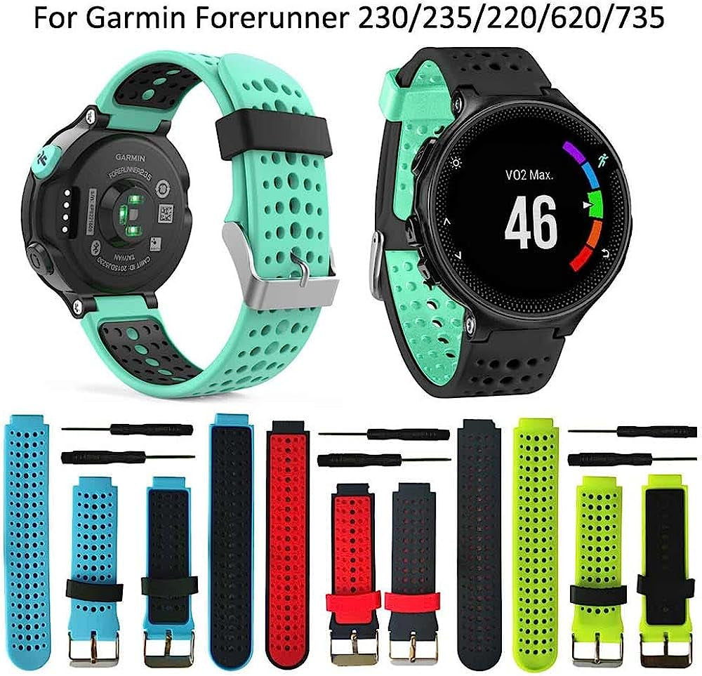 HOUCY Sport Watch Band for Garmin Forerunner 735XT 735/220/230/235/620/630 Watch Soft Silicone Strap Replacement Watch Band  HOUCY   