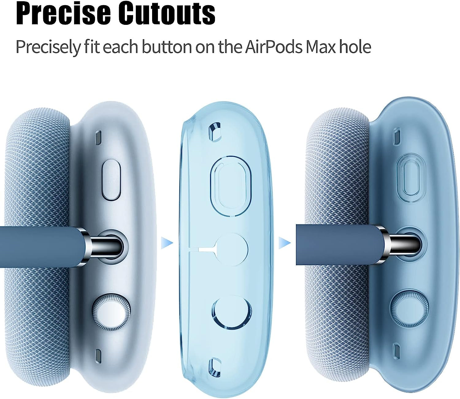 Clear Case for Airpods Max Case Cover, AIRSPO Clear Soft TPU Anti-Scratch Protective Case Cover for Airpods Max Headphones,Transparent Airpods Max Cover (Blue)  AIRSPO   