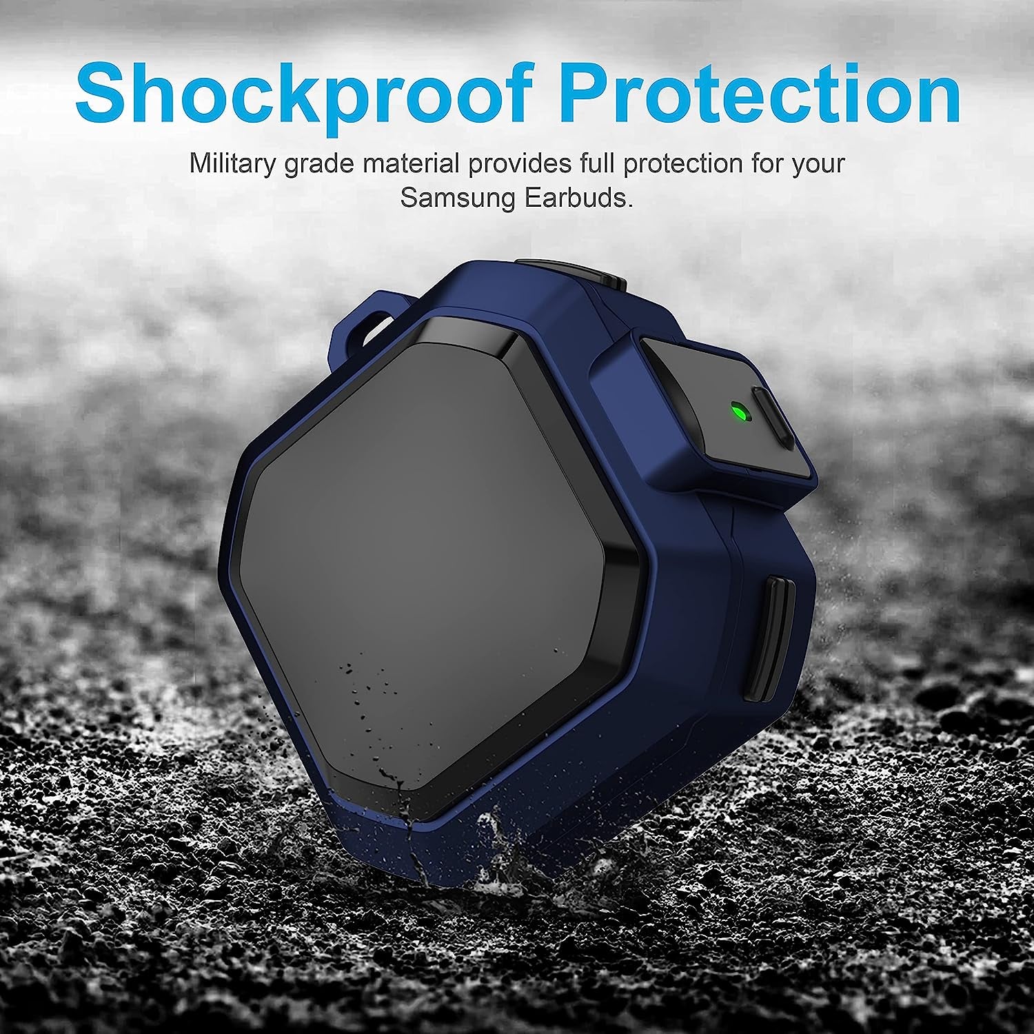 Valkit Compatible Galaxy Buds 2 Pro/Galaxy Buds 2/Galaxy Buds Pro/Buds Live Case with Lock, Full Body Protective Case for Men Women Shockproof Skin Cover for Samsung Earbuds with Keychain,Blue  VKT   