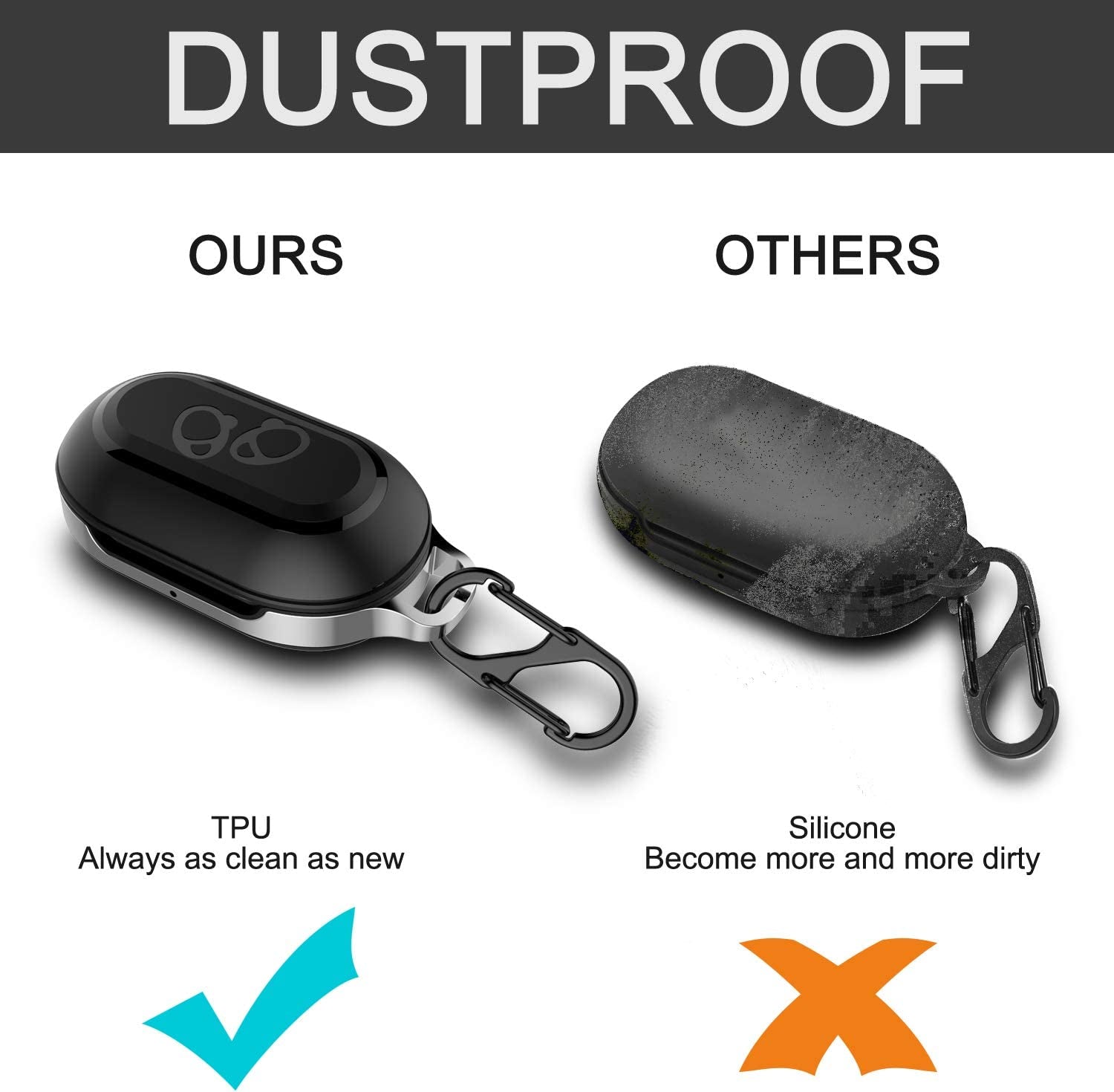 HALLEAST for Galaxy Buds Case Cover, Galaxy Buds+ plus Carrying Case TPU Full Protective Skin with Keychain for Galaxy Buds Wireless 2019 2020 Earbuds Accessories, Black  HALLEAST   