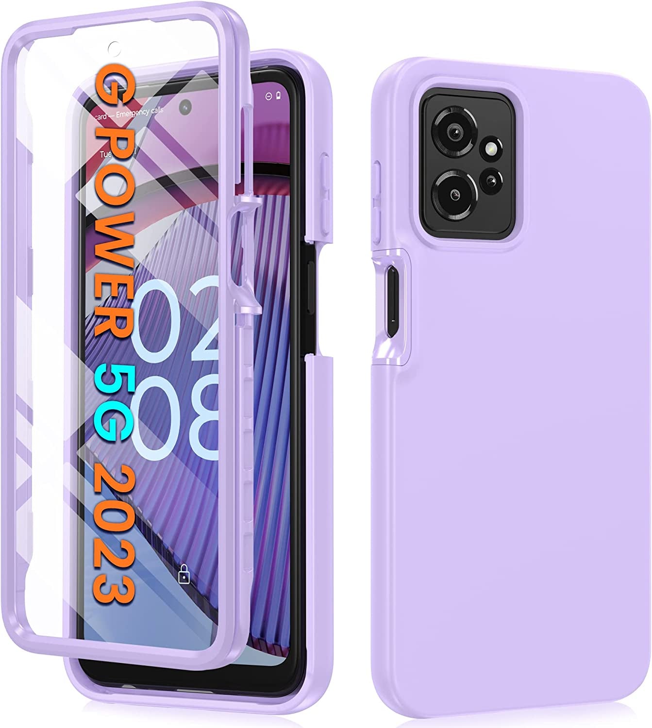 FNTCASE for Motorola Moto G-Power-5G 2023 Case: Moto G 5G 2023 Cell Phone Case - Protective Silicone Phone Cover Cases - Full Protection Matte Shockproof Rubber Mobile Covers  FNTCASE Light Purple  