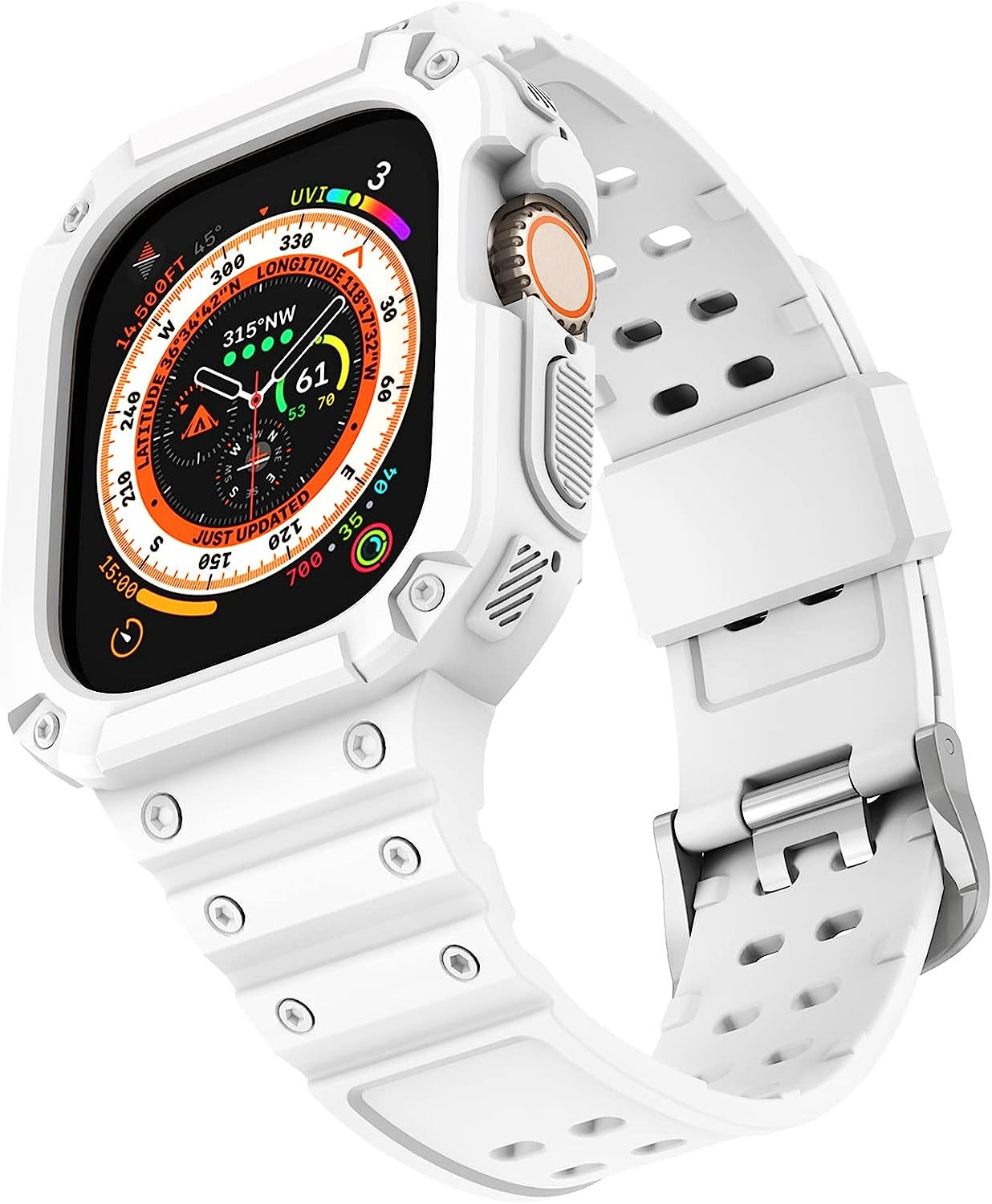 AIRYZGOOD Compatible for Apple Watch Band Ultra 49Mm with Bumper Case,Crystal Clear Soft Sport Wristband Shockproof Protector Case for Iwatch Ultra 49Mm  AIRYZGOOD   