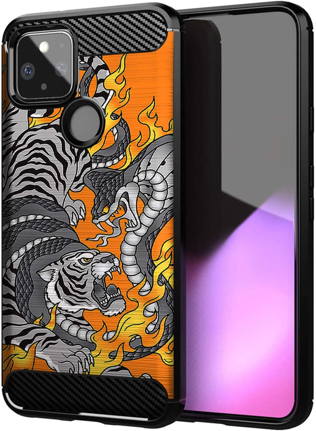 Casesondeck Case Compatible with [Google Pixel 4A 5G (2020)] Pictorial Patterned TPU Design Case Flexible Slim and Elegant (Astronaut)  Cases on Deck Cobra Tiger  