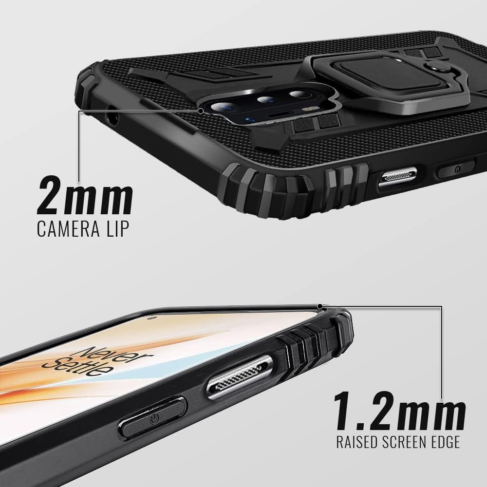 Oneplus 8 Pro Case, 1+8 Pro Case with Kickstand, | 10Ft. Drop Tested | Carbon Case | Ultra Slim | Lightweight | Scratch Resistant | Shockproof Rugged Protective Cover for Oneplus 8 Pro -Black  Shields Up inc   
