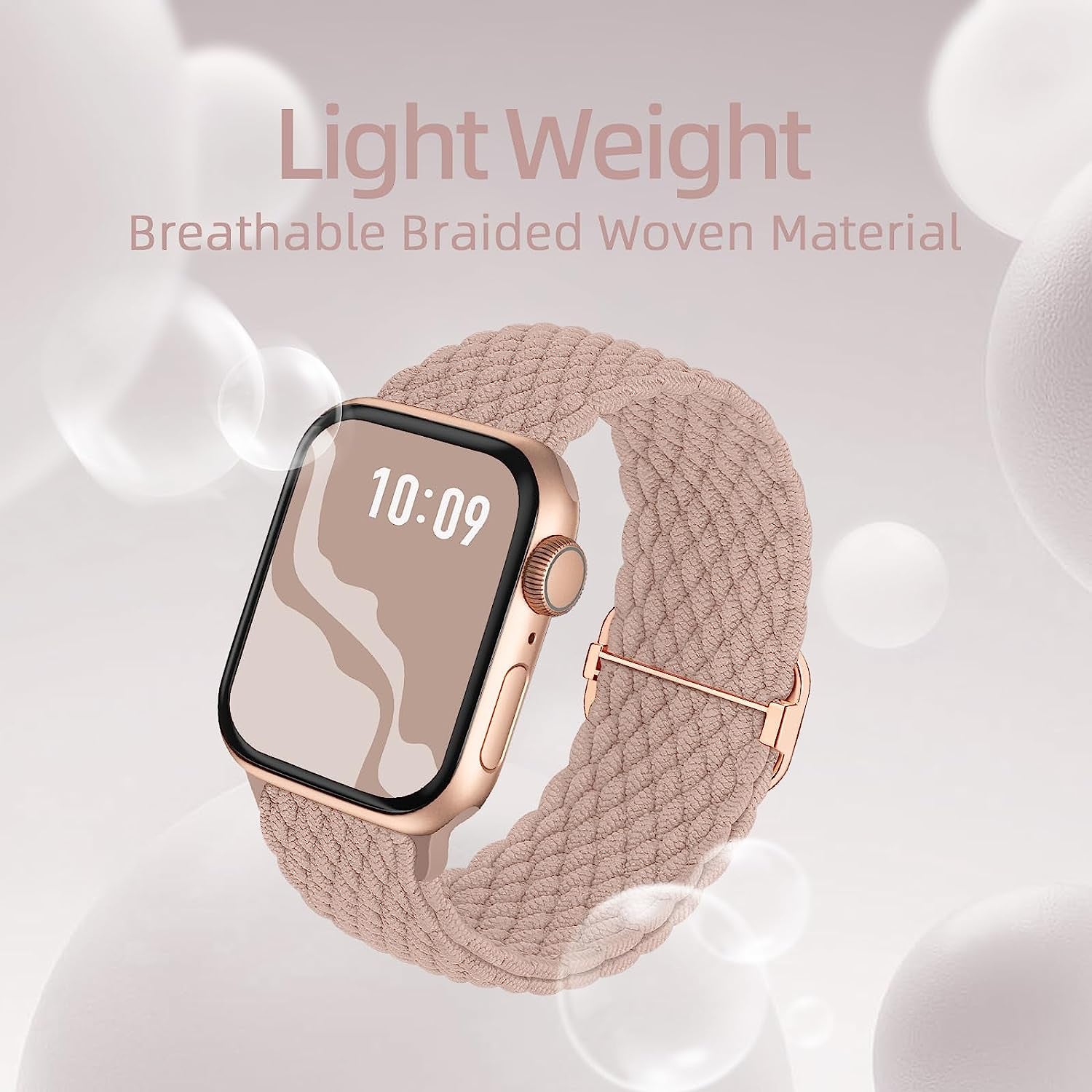 Braided Solo Loop Compatible with Apple Watch Band 38Mm 40Mm 41Mm 42Mm 44Mm 45Mm 49Mm, Stretchy Sport Bands Women Men Elastic Nylon Wristband for Iwatch Series 8 7 6 SE 5 4 3 2 1 Ultra  Suitisbest   
