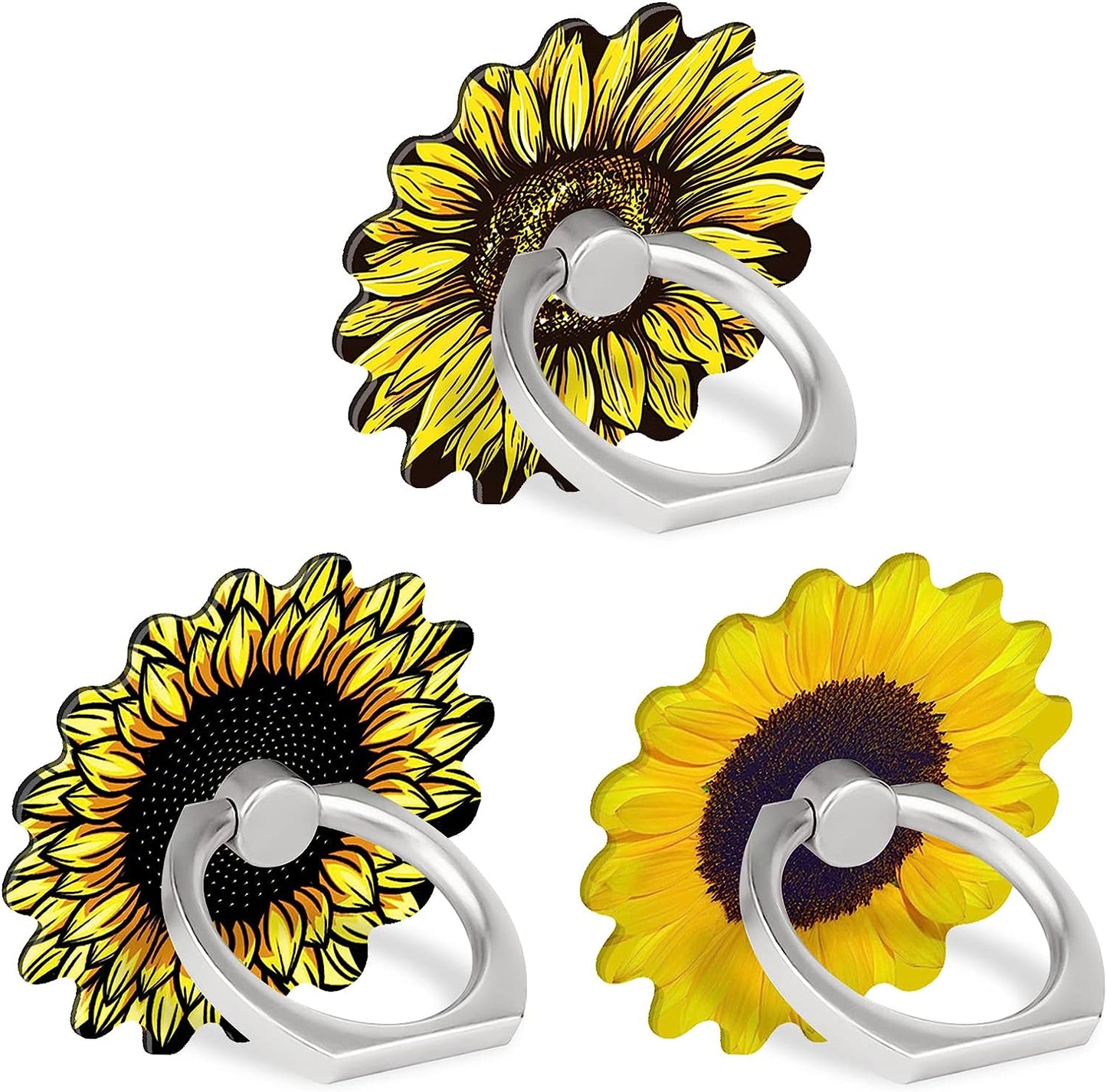 BF2JK Cell Phone Love Ring Holder Stand Clear Diamond Finger Grip Loop 360 Degree Rotation Finger Ring Stand Blue Green Colorful Mermaid Scales  BF2Jk sunflower-2  