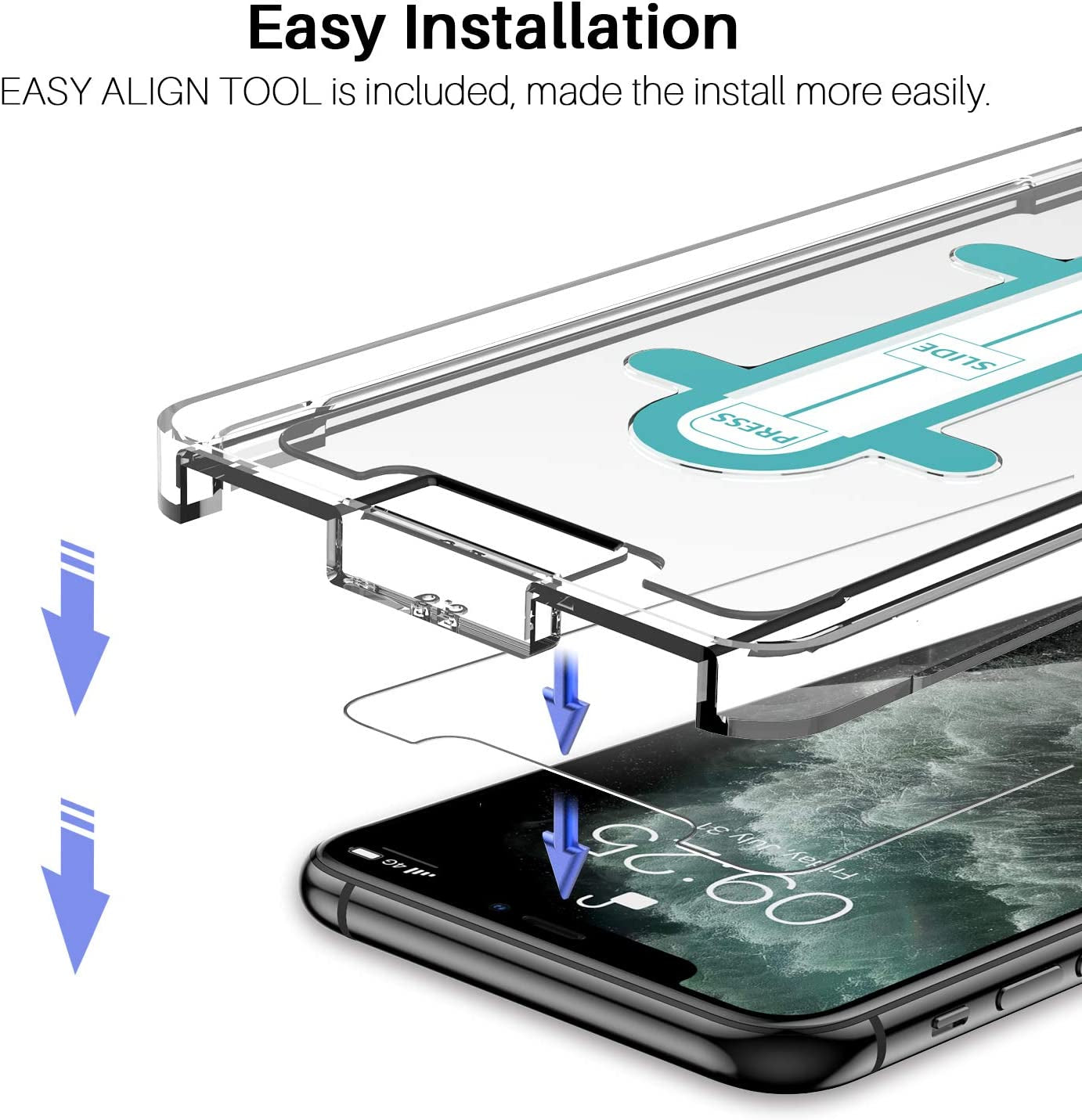 LK 3 Pack Iphone 11 Pro Max Screen Protector & 3 Pack Lens Protector, 9H Tempered Glass, Scratch-Proof, Alignment Tool Attached, Bubble-Free Screen Protector for Iphone 11 Pro Max, 6.5-Inch, Clear  LK   