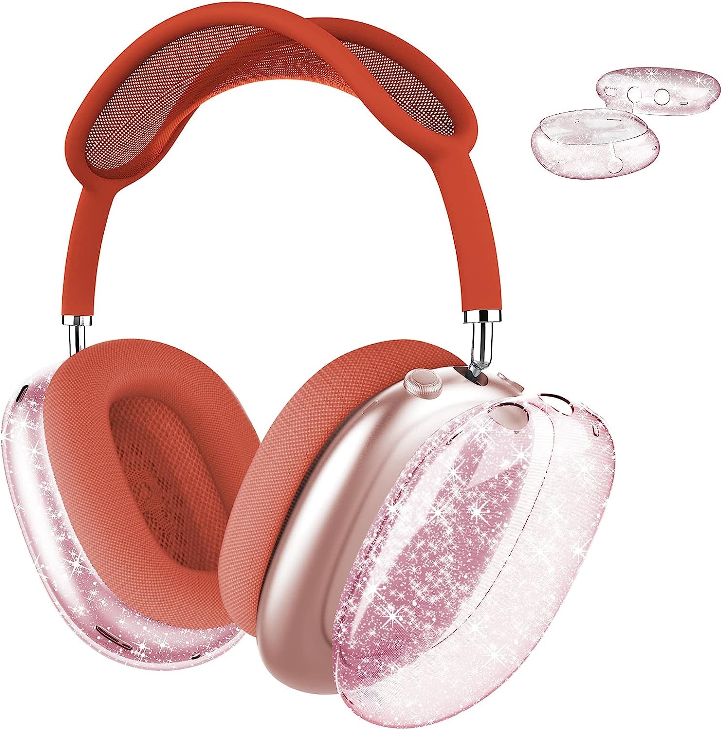 MOLOPPO for Airpods Max Case Cover, Clear Soft TPU Skin Anti-Scratch, Transparent Accessories Ultra Protective Cover for Apple Airpods Max(Clear)  MOLOPPO GC-Clear Pink Glitter  