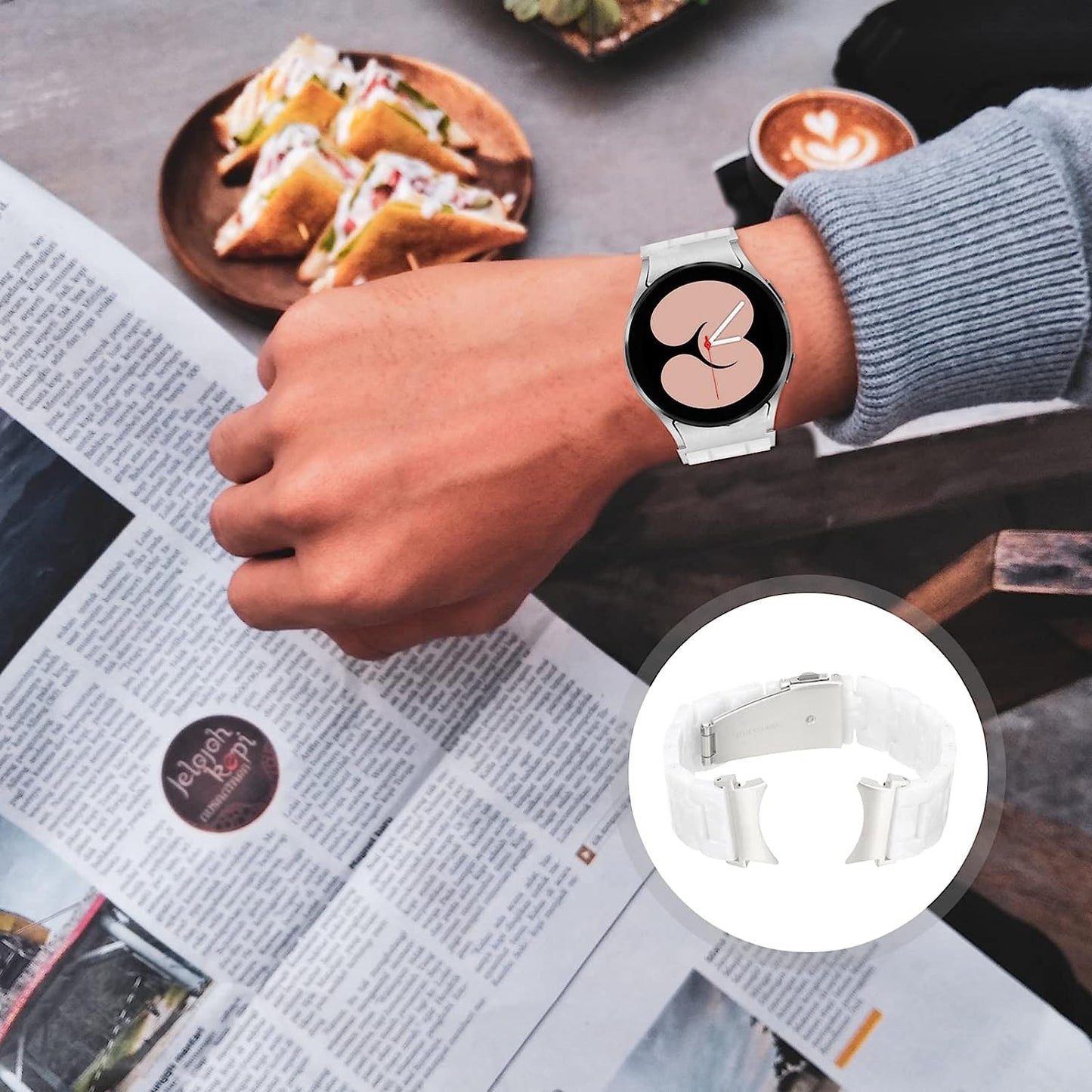 Sosoport Stainless Steel Watch Band Seamless Watch Belt Stainless Watchband Anti- Slip Watch Band Compatible for Watch4  Sosoport   