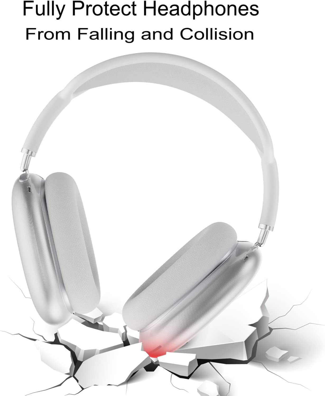 Fottos Case Cover Protective for Airpods Max Headphones, Compatible with Apple Airpods Max, Protective Silicone Sleeve Case for Air Pods Max Headphone（Transparent）  Fottos   