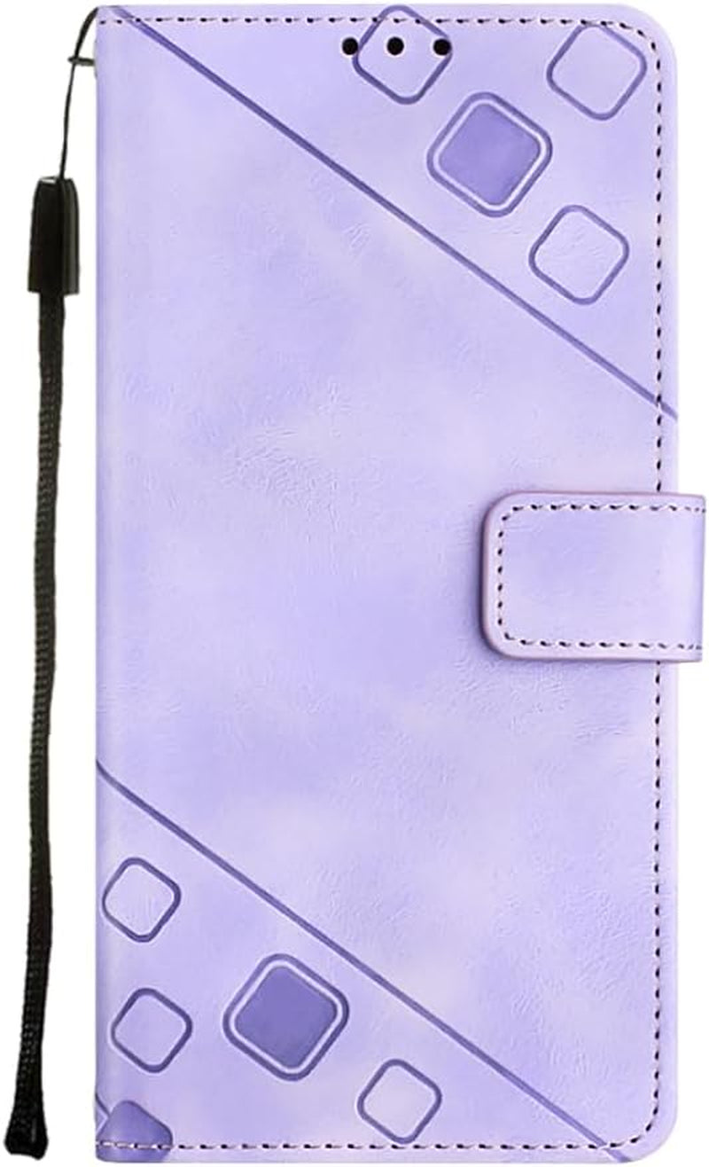 NVWA Compatible with Sony Xperia 1 V Case Wallet with Credit Card Slots Kickstand Wrist Strap and Long Lanyard Blue Leather Crossbody Protective Cover with Embossed Design  NVWA Purple Sony Xperia 10 V 
