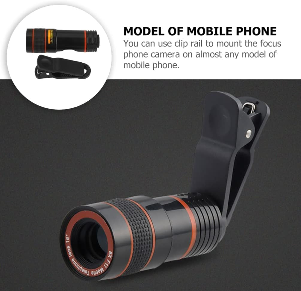 Partykindom Smartphones Phone Camera Lens Pocket Zoom for Phone with Clip, 8X Phone Telescope Phone Microscope Pocket Telescope for Cell Phone Zoom Lens for Phone Univeral Camera Lens Camera Lens  PartyKindom   