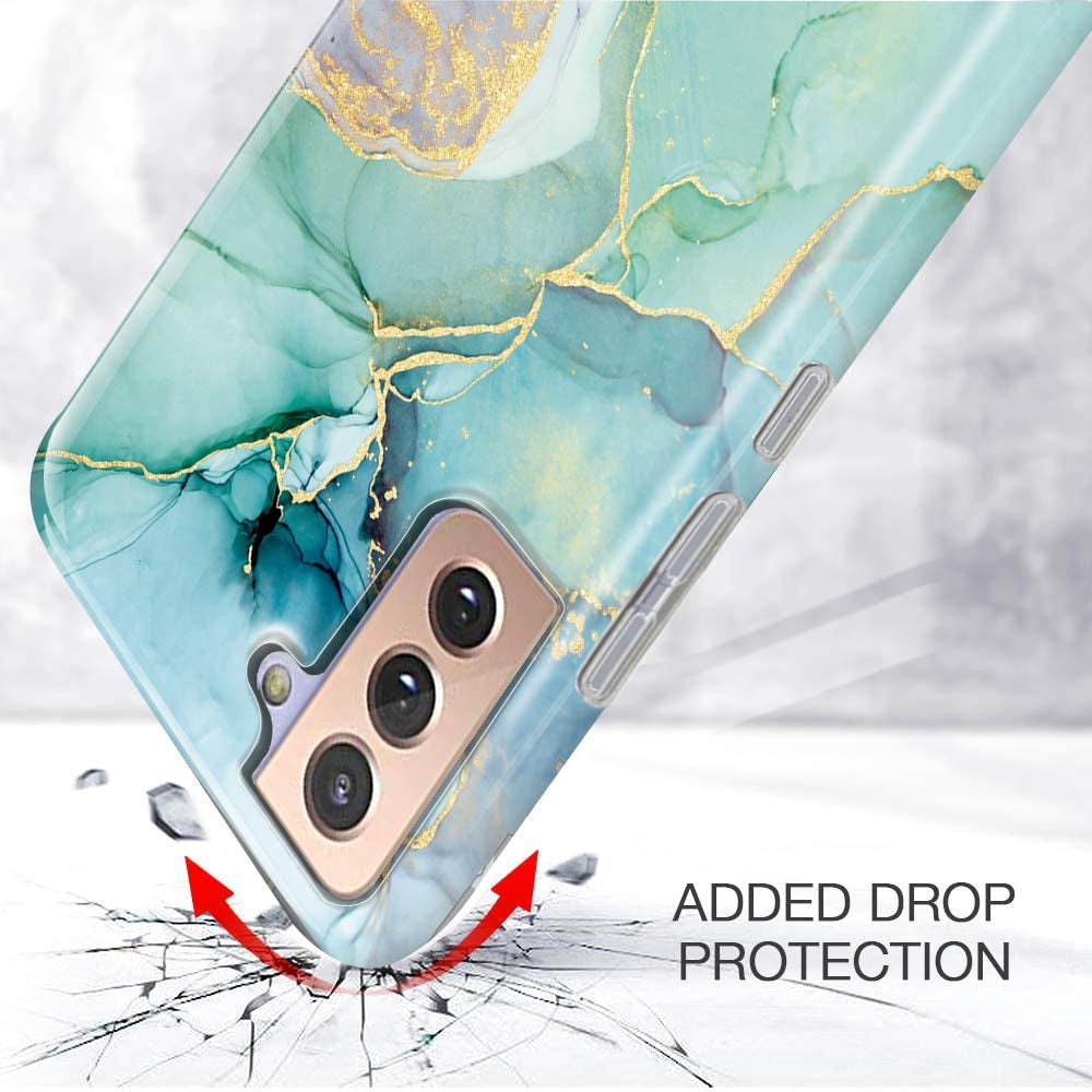 Luolnh Galaxy S22 plus Case,Samsung Galaxy S22 plus Case Marble Brilliant Cute Design Shockproof Soft Silicone Rubber TPU Bumper Cover Skin Phone Case for Samsung S22+ 5G-Abstract Mint  LUOLNH   