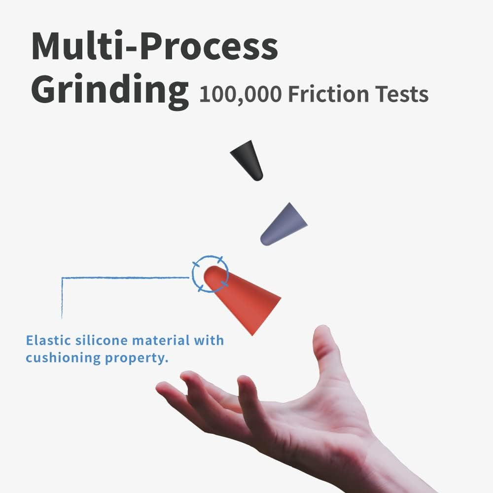 Penoval Silicone Pencil Nib/Tip Protector Cover Cap for Drawing Noiseless Compatible with Apple Pencil 1St/2Nd, Penoval Ipad Stylus Replacement Non-Slip Writing Nib/Tip Protector (8 Pcs Mixed Color)  Penoval   