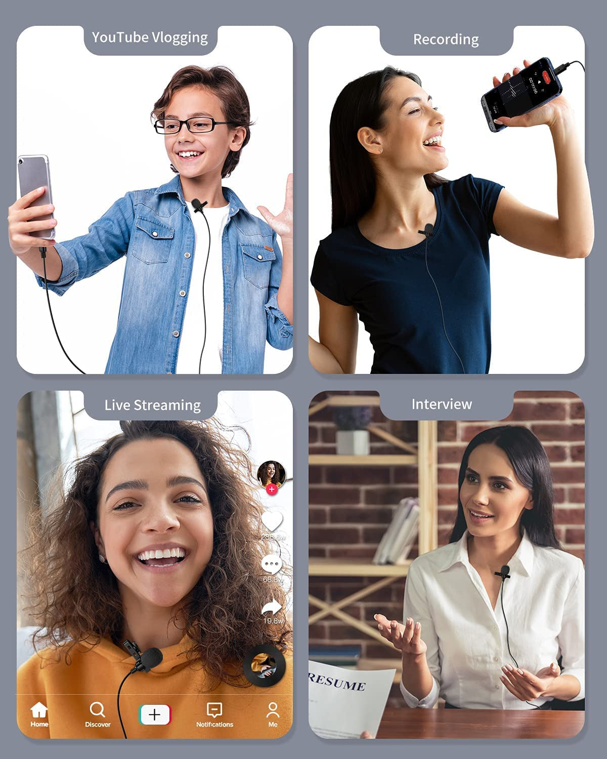 TTSTAR ISAIBELL Microphone Professional for Iphone Lavalier Lapel Omnidirectional Condenser Mic Audio Video Recording Clip-On Lavalier Mic for Youtube Interview Tiktok for Ipad/Ipod (Mfi-Certified)  TTSTAR   