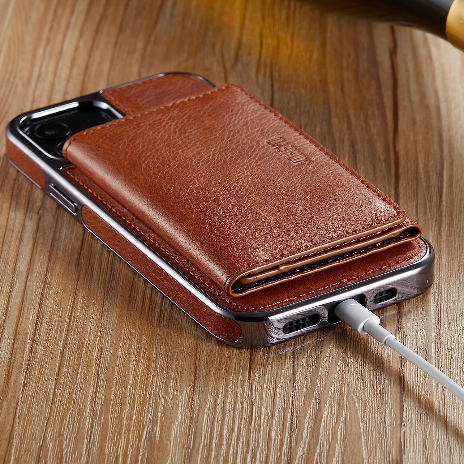 MOHEYO Designed for Iphone 13 Pro Max Case Compatible with Magsafe Charger Magnetic Removable Wallet Card Holder Slim Thin Leather Cover (Brown)  MOHEYO   