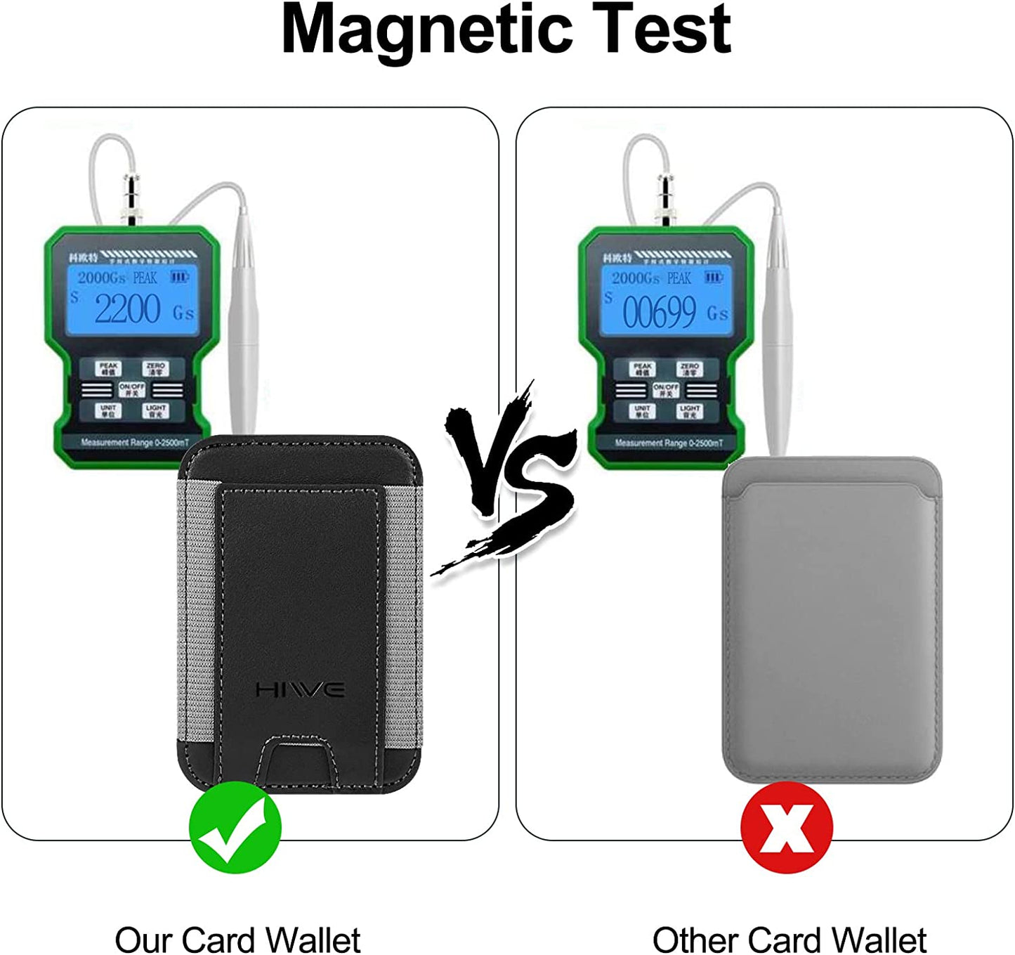 Magnetic Card Wallet Holder for Apple Magsafe, Magnetic Card Holder Magsafe for Iphone 12 Iphone 13/14 Magsafe Wallet, Mag-Safe Leather Wallet for Back of Iphone 14/13/ 12 Series, Fit 6 Cards, Black  HiWe   