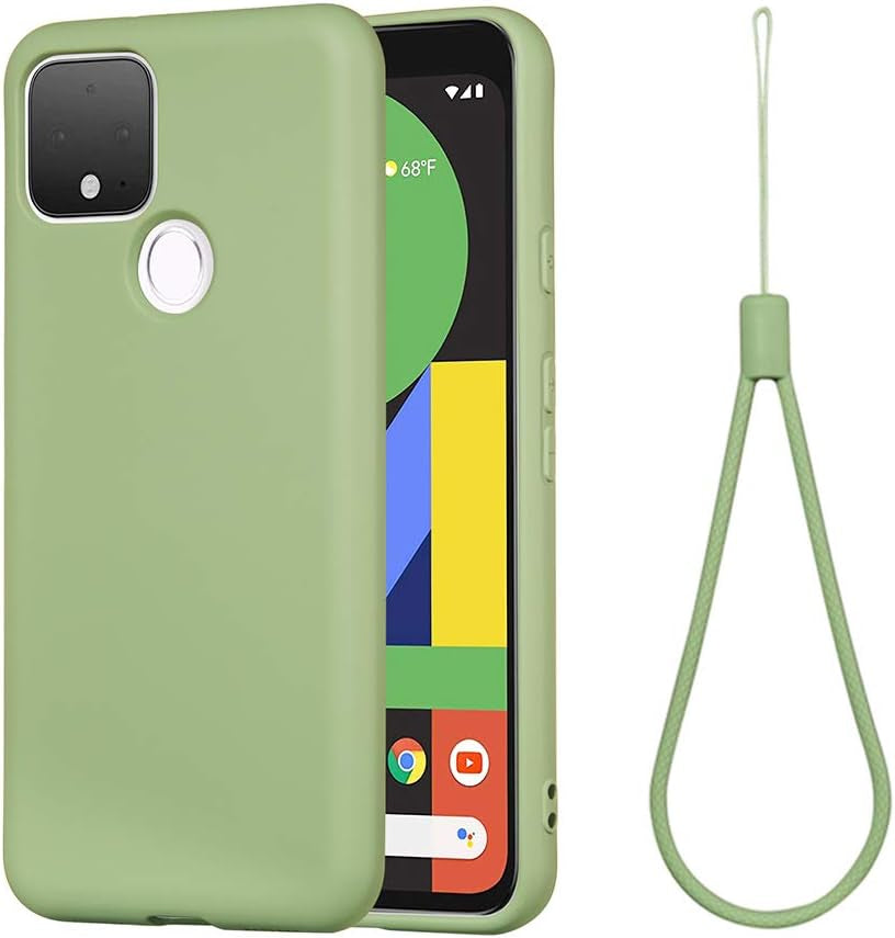 Mikikit Red Silicone Case for Google Pixel 4A 5G, Soft Rubber Gel Case Liquid Silicone Cover Cute Girl Anti-Dirty Case Matte Shockproof Protector Case for Google Pixel 4A 5G  Mikikit Green  