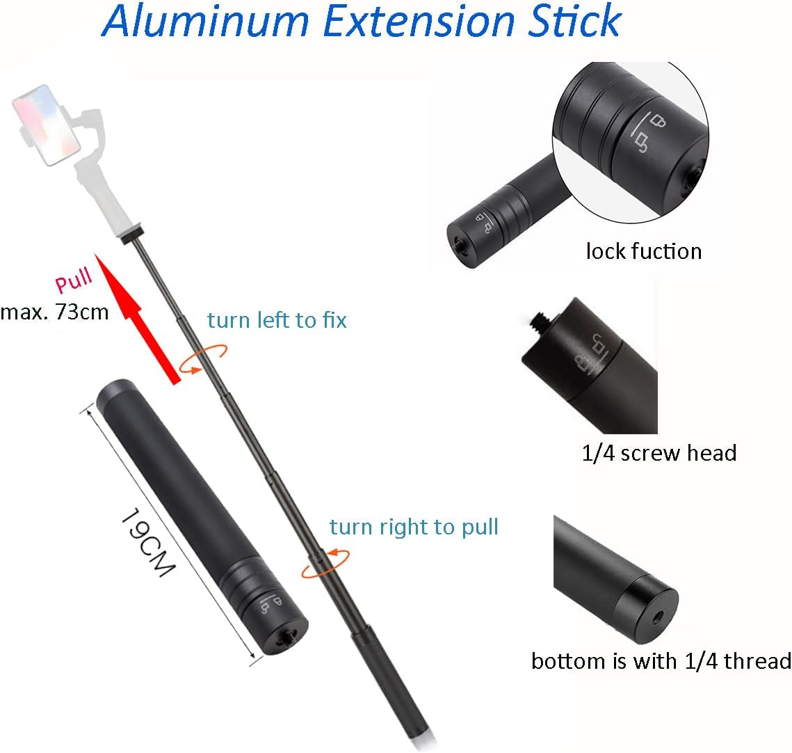 Fotoleey Tripod and Extension Rod for Insta360 One Flow- Aluminum Stand Tripod & Selfie Stick Kit Compatible with Insta360 Flow Gimal, Insta360 X3, X2, One RS  FT   