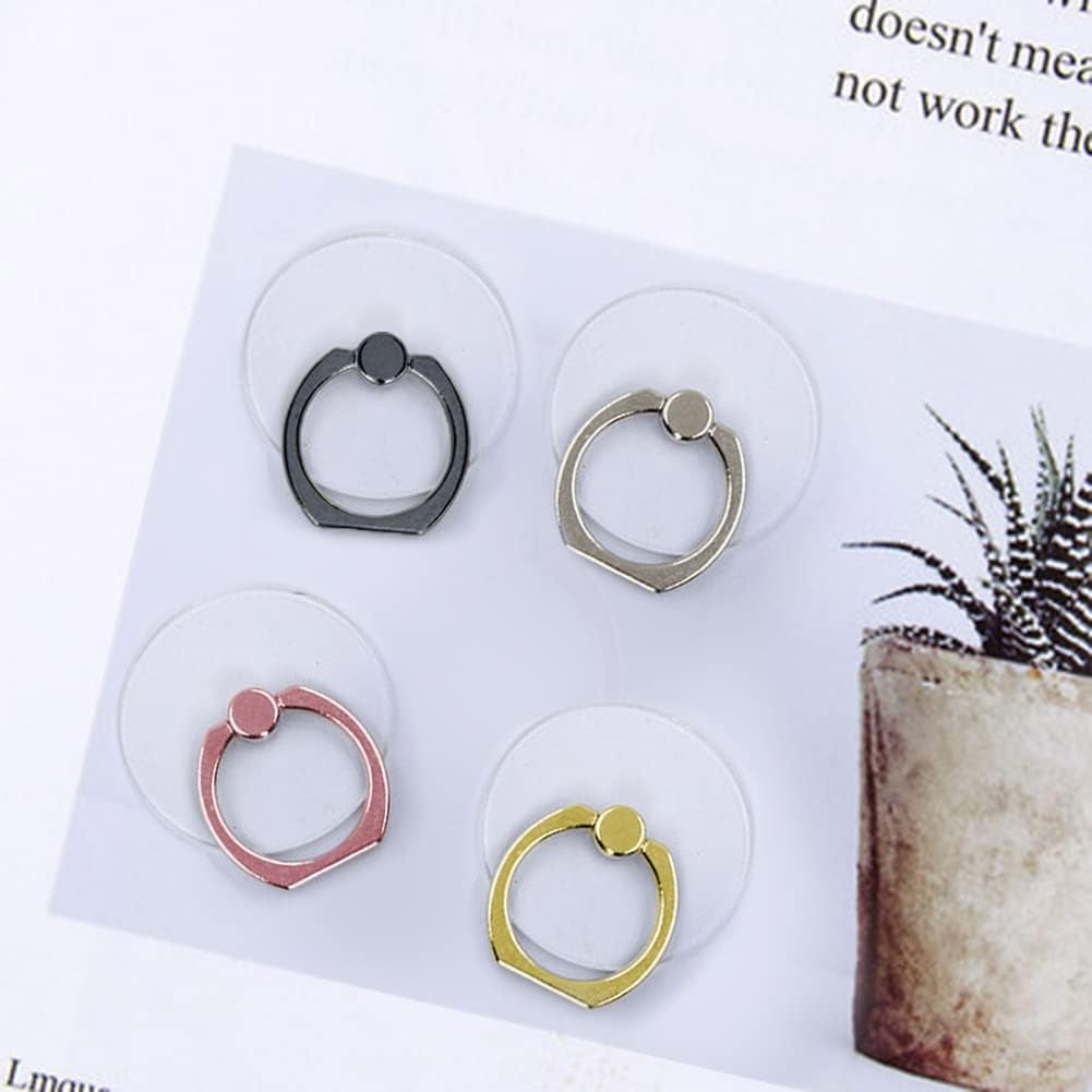 SKYPIA 4 Pack Clear Cell Phone Ring Holder Transparent Finger Grip Loop Kickstand 360 Degree Rotation Finger Ring Stand  Cellstand   