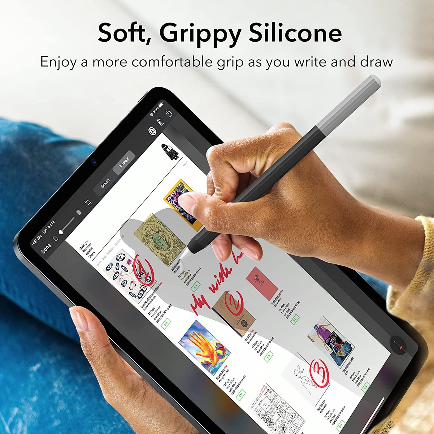 ESR Apple Pencil Case Compatible with Apple Pencil 2Nd Generation, Durable Silicone Sleeve, Compatible with Magnetic Charging, Ultra Lightweight Apple Pencil Cover, Black  Electronic Silk Road Corp   