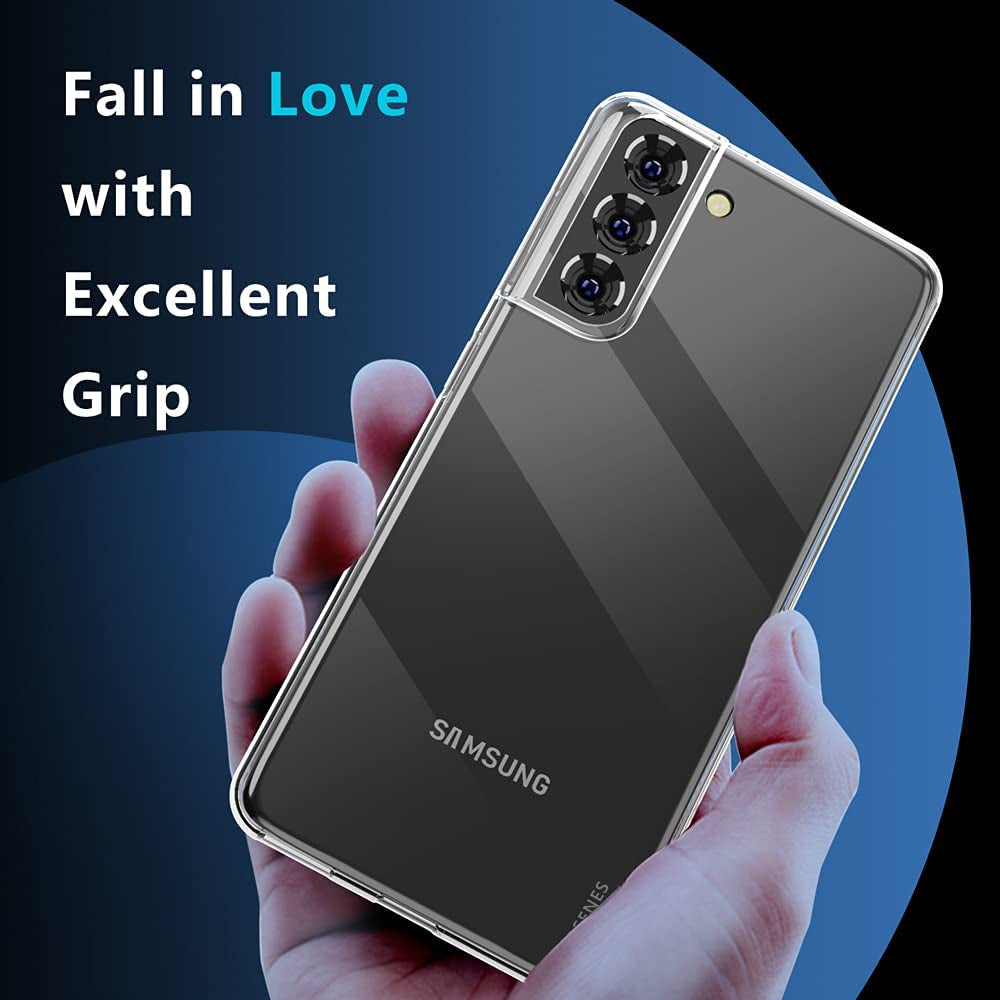 For Samsung Galaxy S21 Clear Phone Case, [Slim Thin] Galaxy S21 5G Case,Shockproof Soft Flexible TPU Rubber Silcone Phone Cover for Samsung S21 5G, 6.2 Inch (2021)  BOSENES   