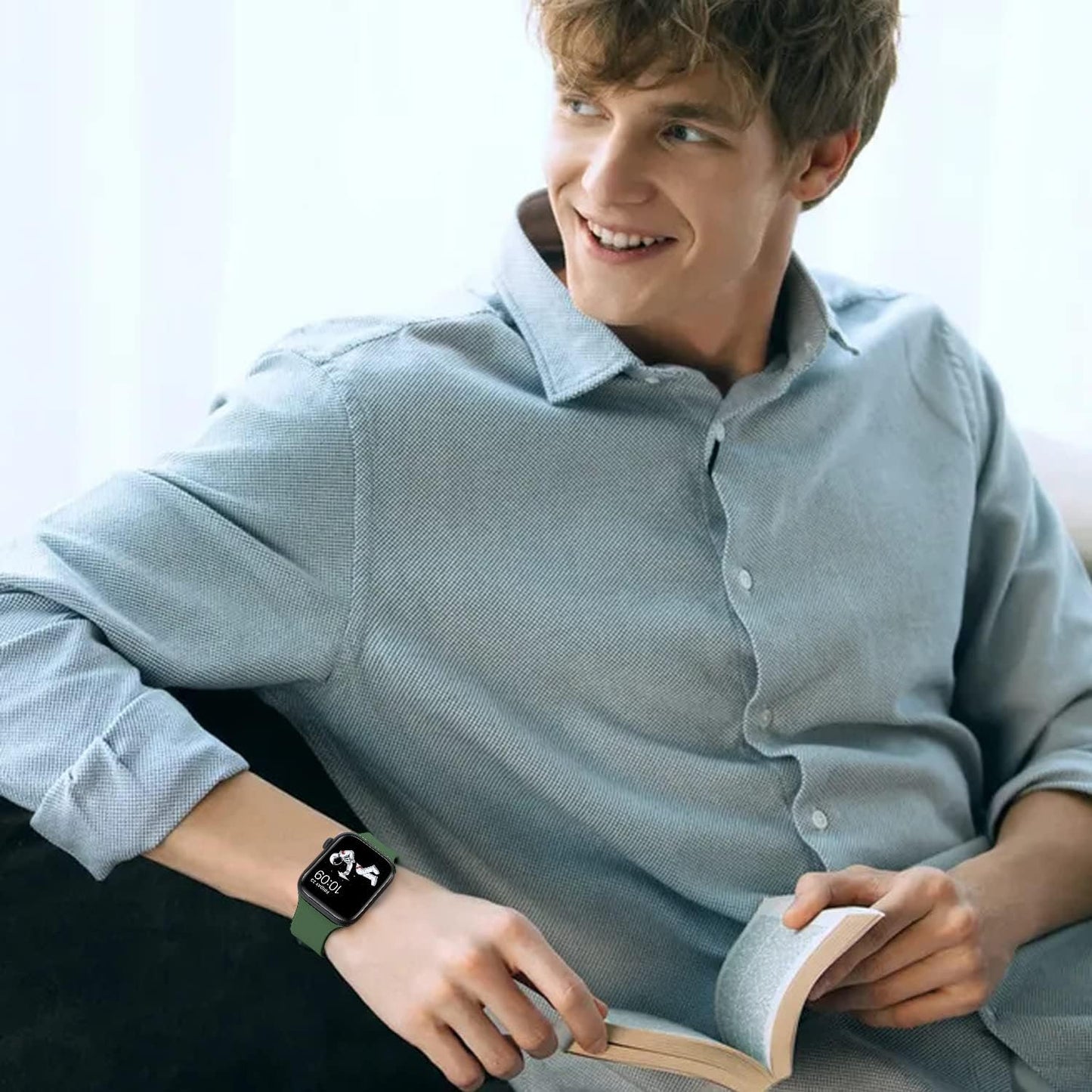 STG Sport Watch Band Compatible with Apple Watch Band 38Mm 40Mm 41Mm 42Mm 44Mm 45Mm 49Mm S/M M/L for Women/Men Waterproof Soft Silicone Replacement Strap Accessories for Iwatch Ultra SE Series 8/7/6/5/4/3/2/1 (38Mm/40Mm/41Mm S/M, Clover)  STG   