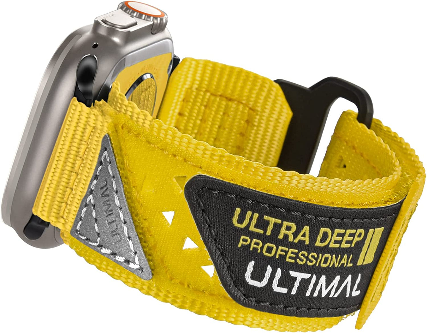 ULTIMAL Band Compatible with Apple Watch 49Mm 45Mm/44Mm/42Mm 41Mm/40Mm/38Mm, Tough Breathable Nylon Sports Strap, Hollow Out Design for Iwatch Series 8/7/6/5/4/Se/3/2/1/Ultra  ULTIMAL Yellow 42mm/44mm/45mm XL 