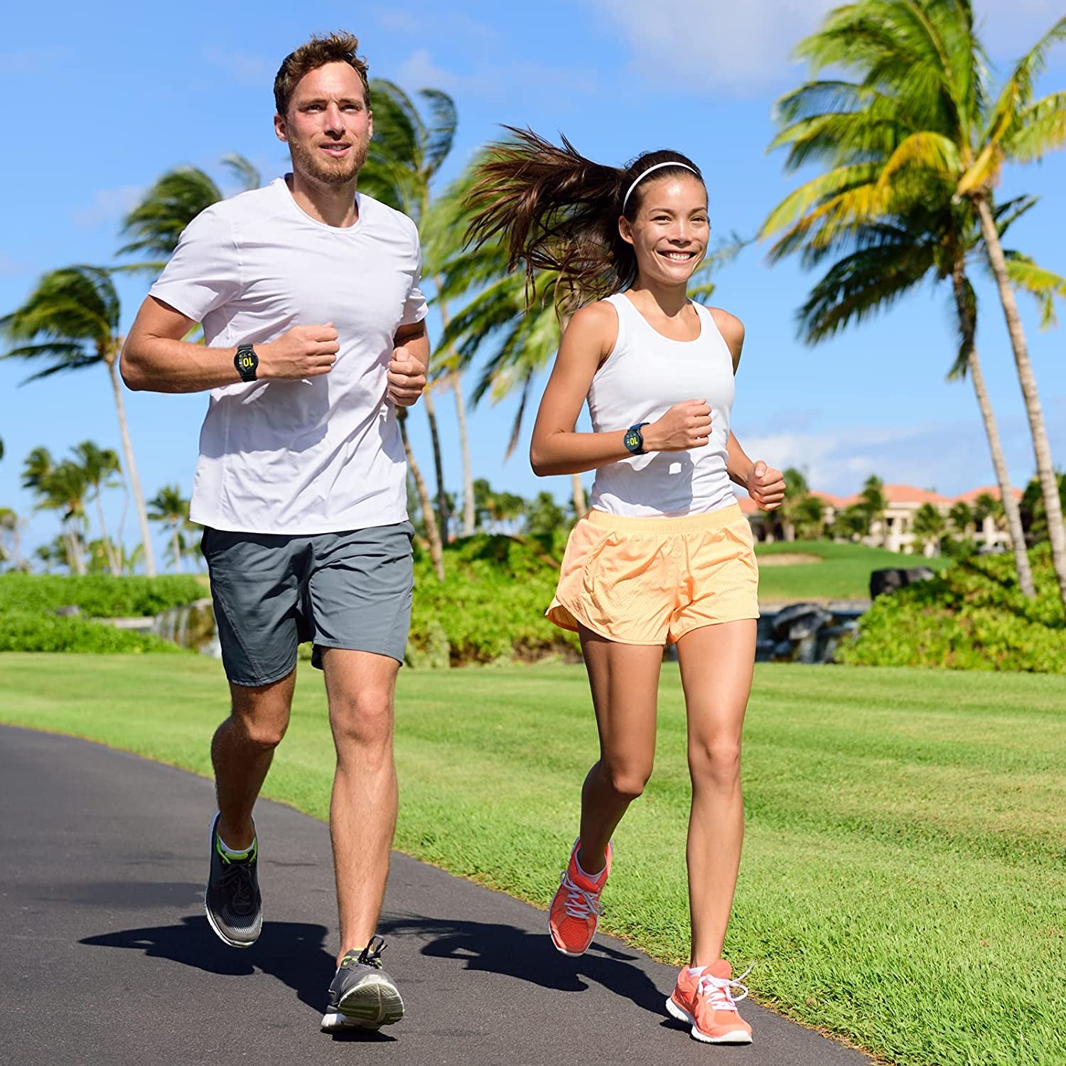 2PACK AHXLL Nylon Bands Compatible with Samsung Galaxy Watch Active 2 44Mm 40Mm/Active 40Mm/Galaxy Watch 3 41Mm/ Galaxy Watch 4 40Mm 44Mm /Galaxy Watch 5 Pro 45Mm, 20Mm Stretchy Sport Loop Breathable Wristband (Black+Army Green)  AHXLL   