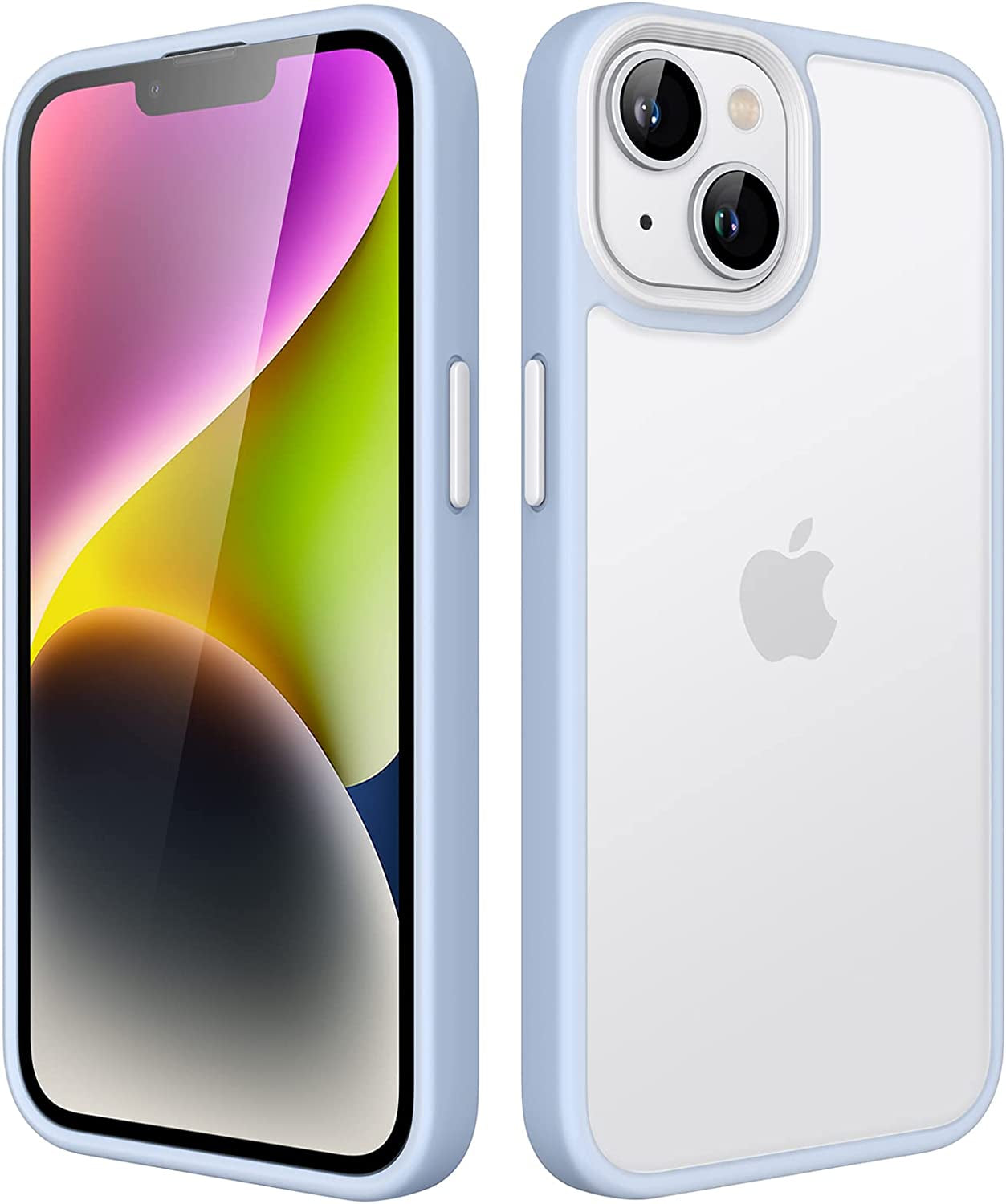 Jetech Matte Case for Iphone 14 6.1-Inch, Shockproof Military Grade Drop Protection, Frosted Translucent Back Phone Cover, Anti-Fingerprint (Black)  JETech Light Blue  