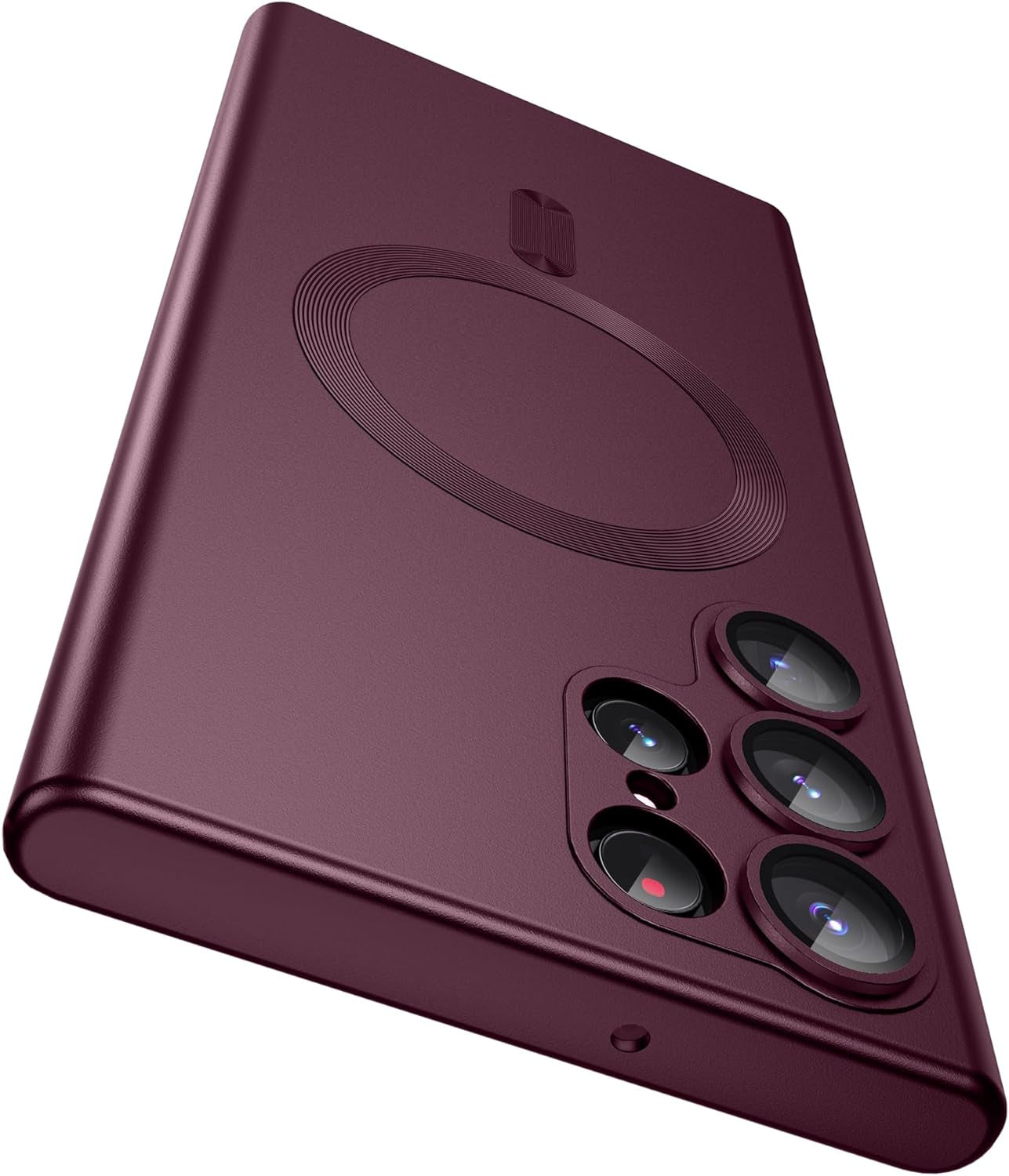 MAKAVO Matte for Samsung Galaxy S22 Ultra Case, Compatible with Magsafe, Slim Thin Magnetic Cover with Built-In Camera Lens Protector Shockproof Phone Shell (Black)  MAKAVO A Burgundy  
