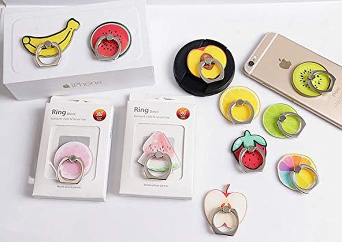 Crystal Flower Fruit Shape Ring Stent 360°Rotation Finger Ring Grip Cell Phone Ring Holder Stand (Strawberry)  Ailifly   