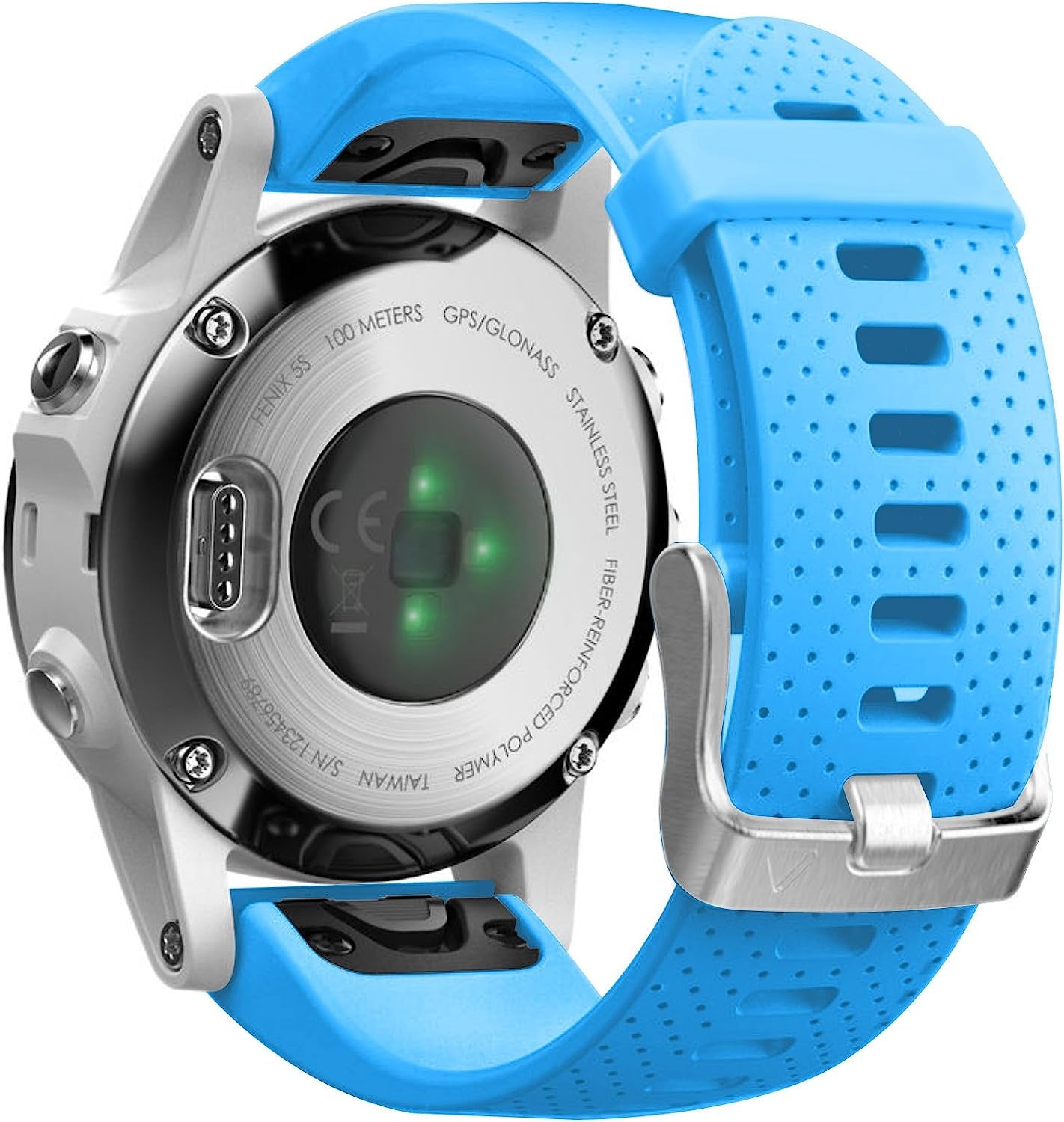 Notocity Compatible Fenix 5S Watch Band Fenix 6S Quickfit Soft Silicone Replacement Strap for Fenix 5S Plus/Fenix 6S Pro/Fenix 7S/D2 Delta S Smartwatch(Silver Buckle-White)  NotoCity Blue  