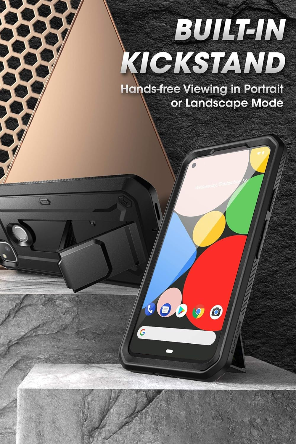 SUPCASE Unicorn Beetle Pro Series Case for Google Pixel 4A (2020 Release), Full-Body Rugged Holster Case with Built-In Screen Protector (Black)  SUPCASE   
