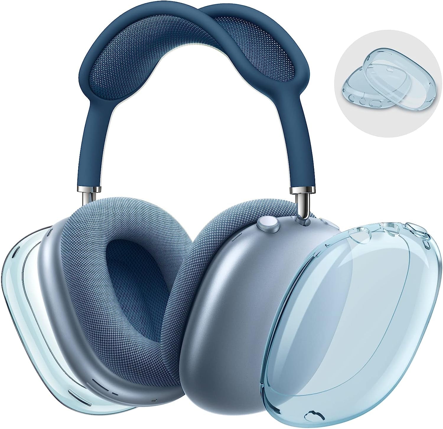 Clear Case for Airpods Max Case Cover, AIRSPO Clear Soft TPU Anti-Scratch Protective Case Cover for Airpods Max Headphones,Transparent Airpods Max Cover (Blue)  AIRSPO   