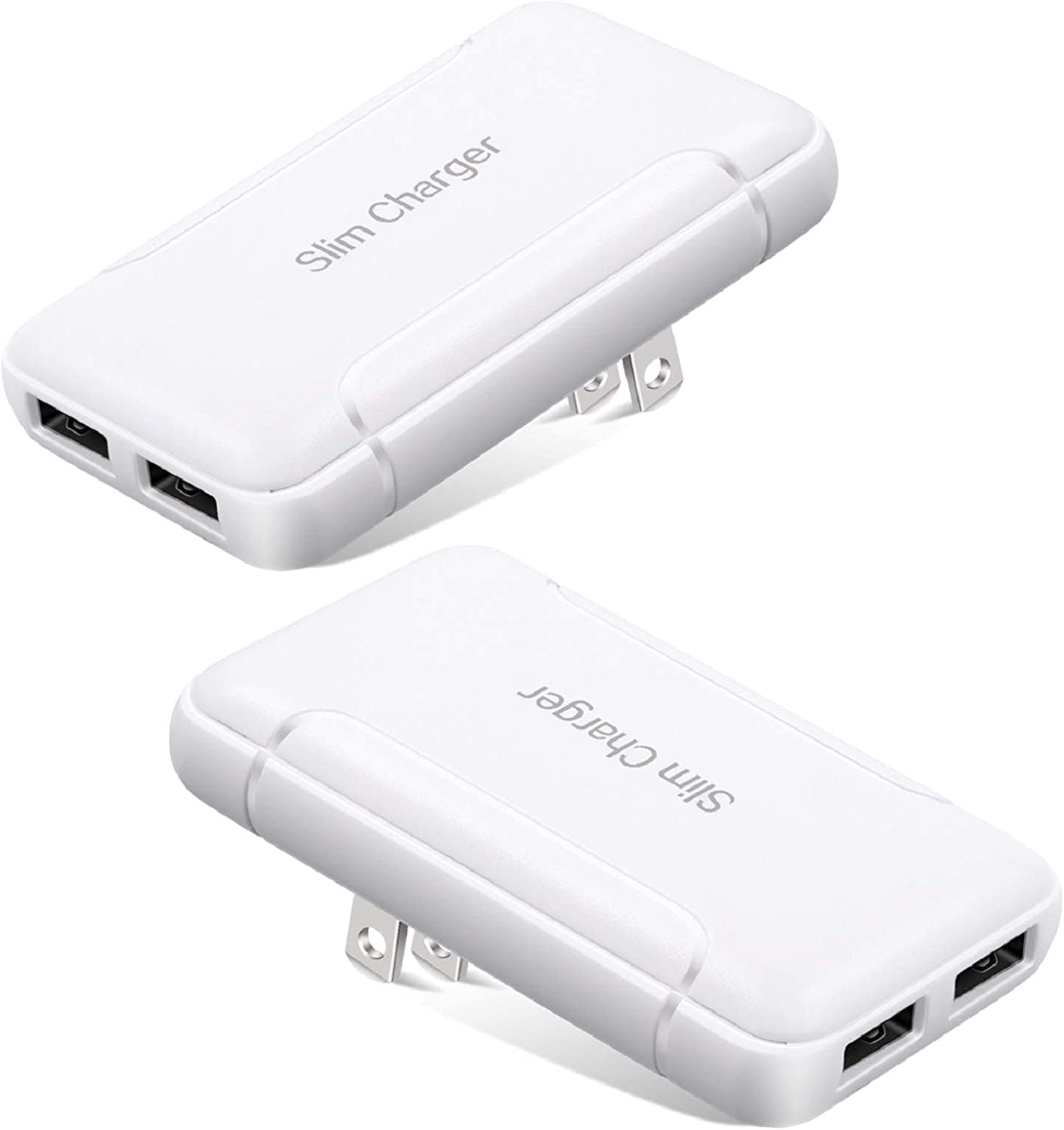 USB Wall Plug, Excgood Flat USB Wall Charger Smart Slim USB Plug for Wall Outlet Compatible with Iphone 14 Pro Max/13/12/11/Xr/Xs/X, Galaxy A03S/A13/A12/S22/S21/S20/10/9/8, Webcam, 2-Pack,White  Guangzhou Banghuan E-Commerce Co.,LTD.   