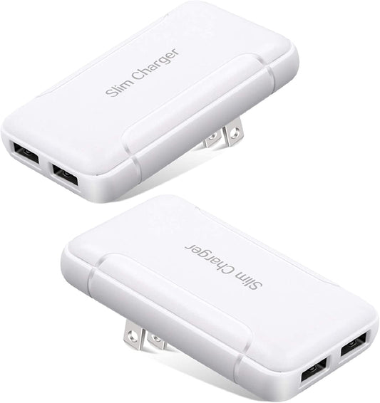 USB Wall Plug, Excgood Flat USB Wall Charger Smart Slim USB Plug for Wall Outlet Compatible with Iphone 14 Pro Max/13/12/11/Xr/Xs/X, Galaxy A03S/A13/A12/S22/S21/S20/10/9/8, Webcam, 2-Pack,White  Guangzhou Banghuan E-Commerce Co.,LTD.   