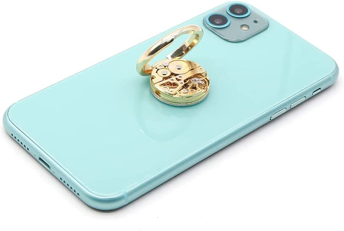 Mechanical Phone Ring Holder,Phone Holder Grip Ring Stand，Adjustable Kickstand，Finger Ring Stand 360°Rotation Metal Phone Ring Grip Kickstand Compatible with All Smartphone (Gold)  F&M Four Monsters   