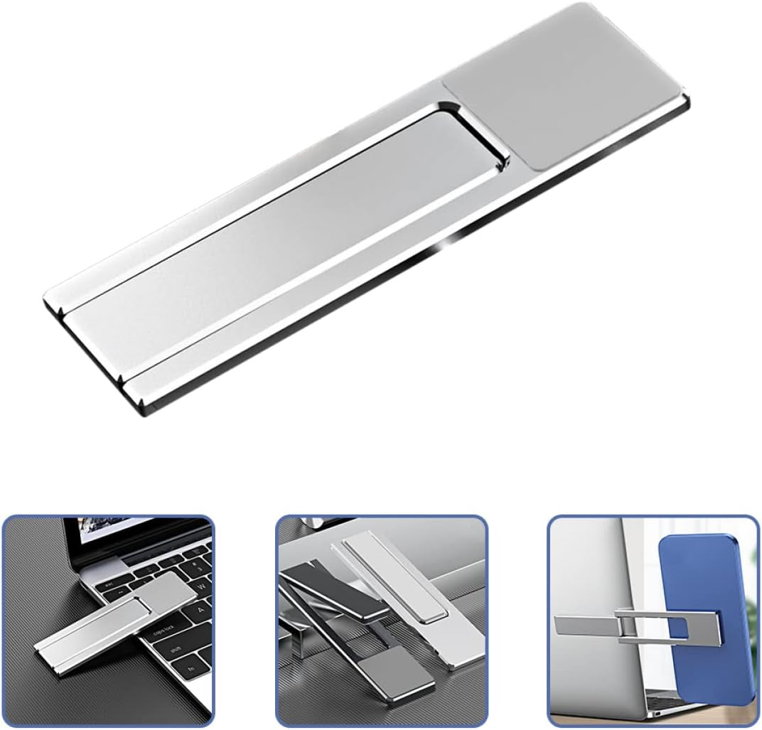 DIKACA Monitor Stand Aluminum Adjustable for Cell Phone Mobile Monitor Foldable Clip Stand Holder Folding Mount Smartphone Use Magnetic Rack Side Laptop Bracket Support Extension Alloy Phone Holder  DIKACA   